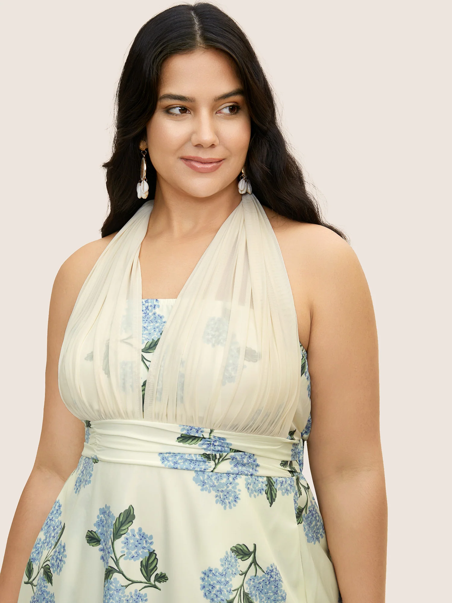 Everywhere Dress - Floral Breathable Gauze Shoulder Dress