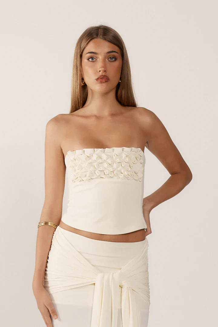 Petal Muse Strapless Floral Top