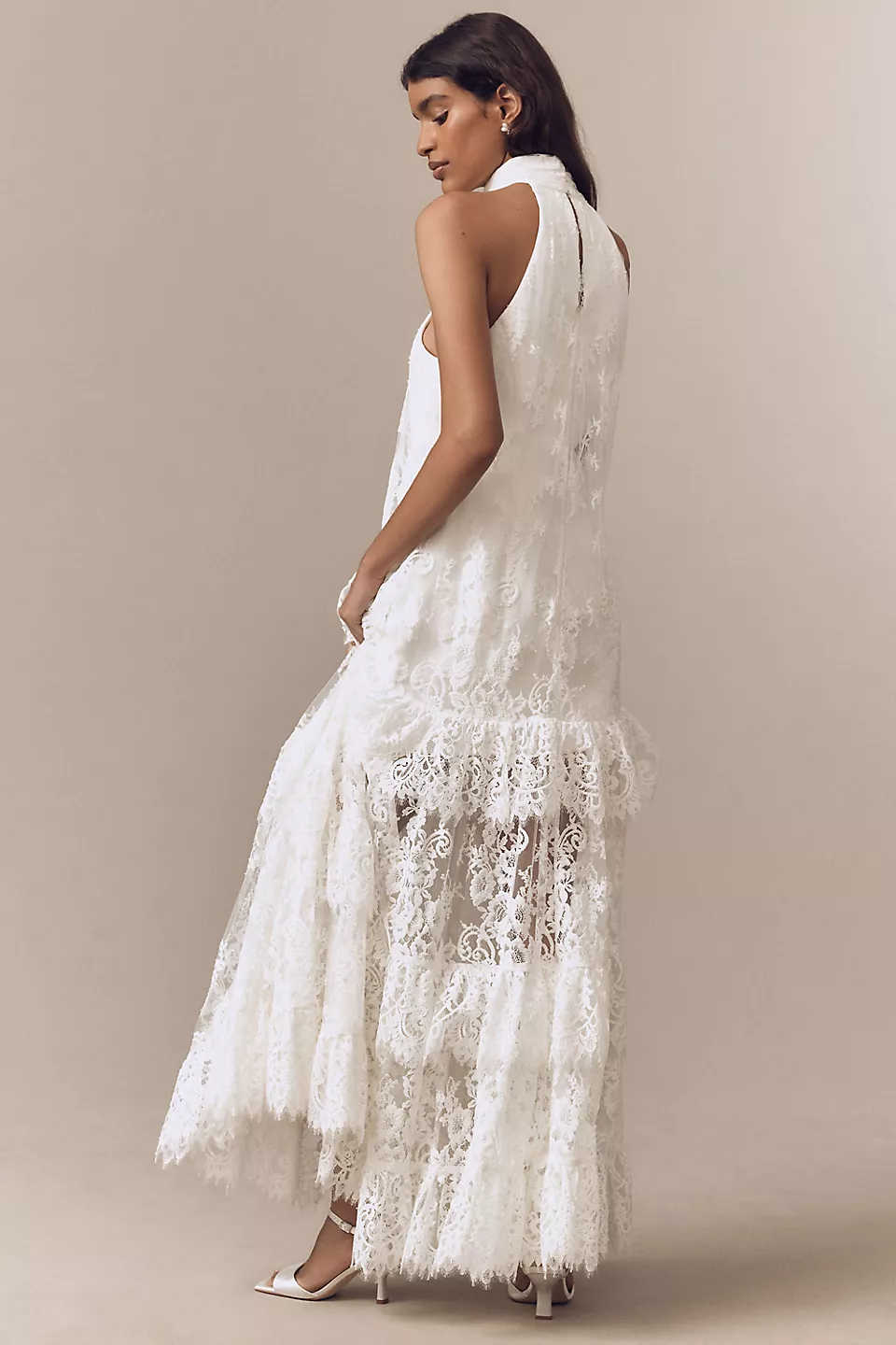 Ivory Whisper Lace Maxi Dress