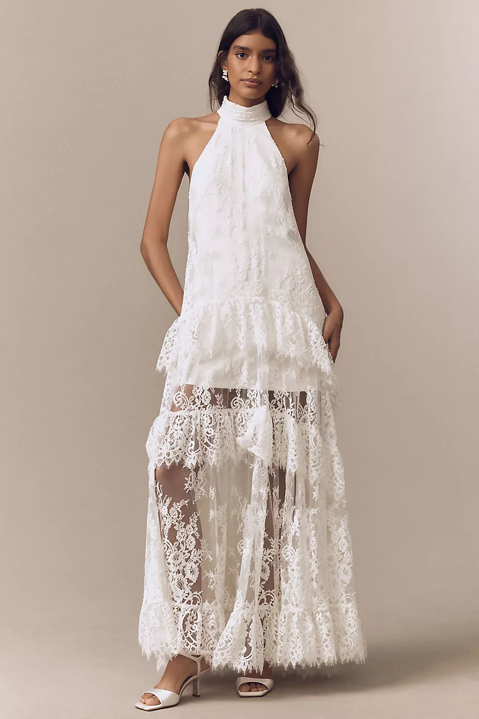 Ivory Whisper Lace Maxi Dress