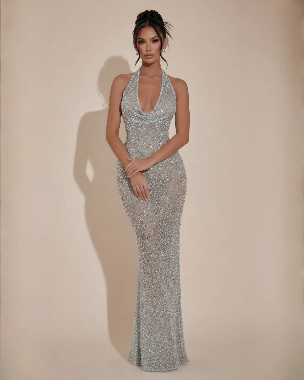 The Tina Halter Neck Maxi Dress