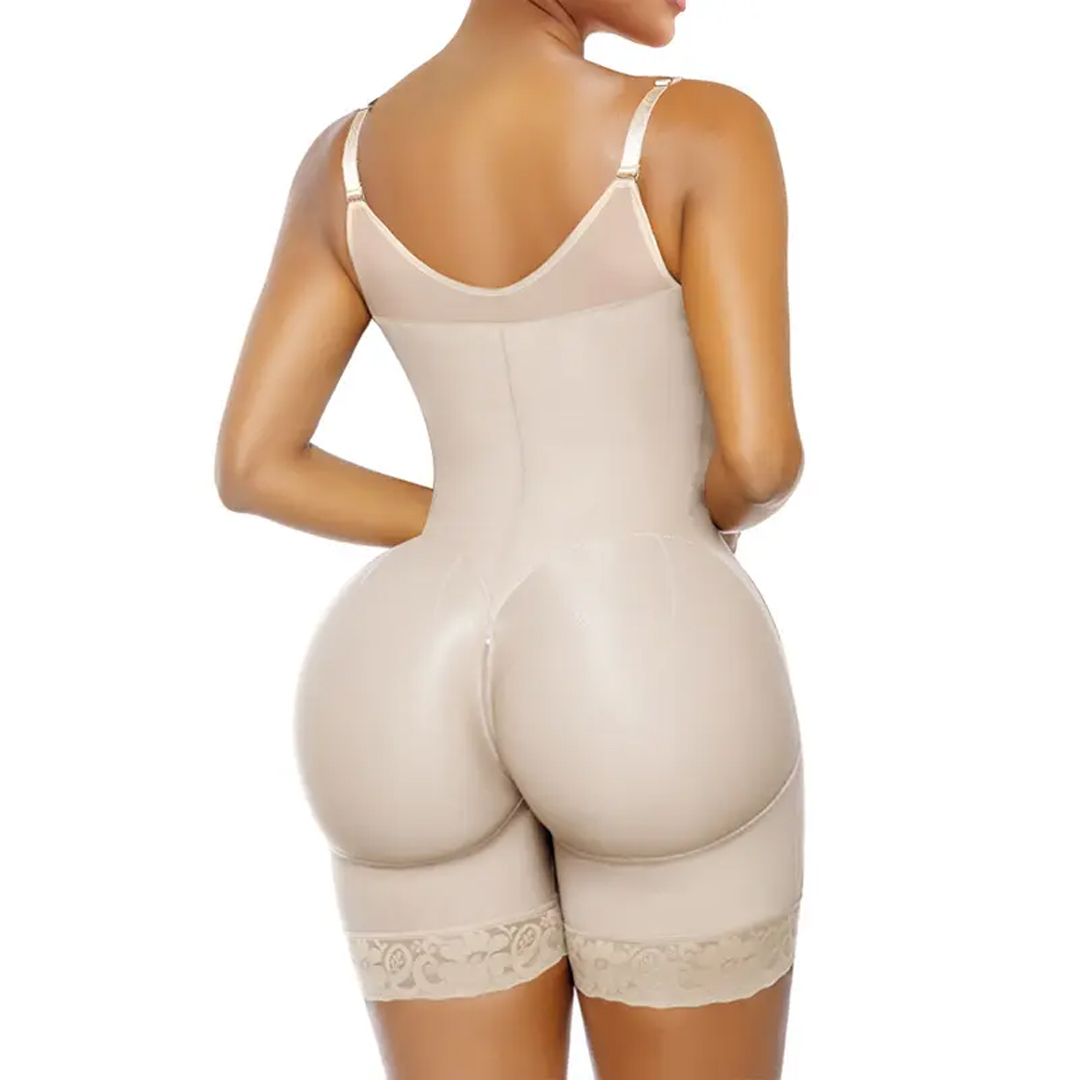 Women’s Fajas Colombianas shapewear Tummy Control Butt Lifter Shaper with Zipper Crotch detachable shoulder strap