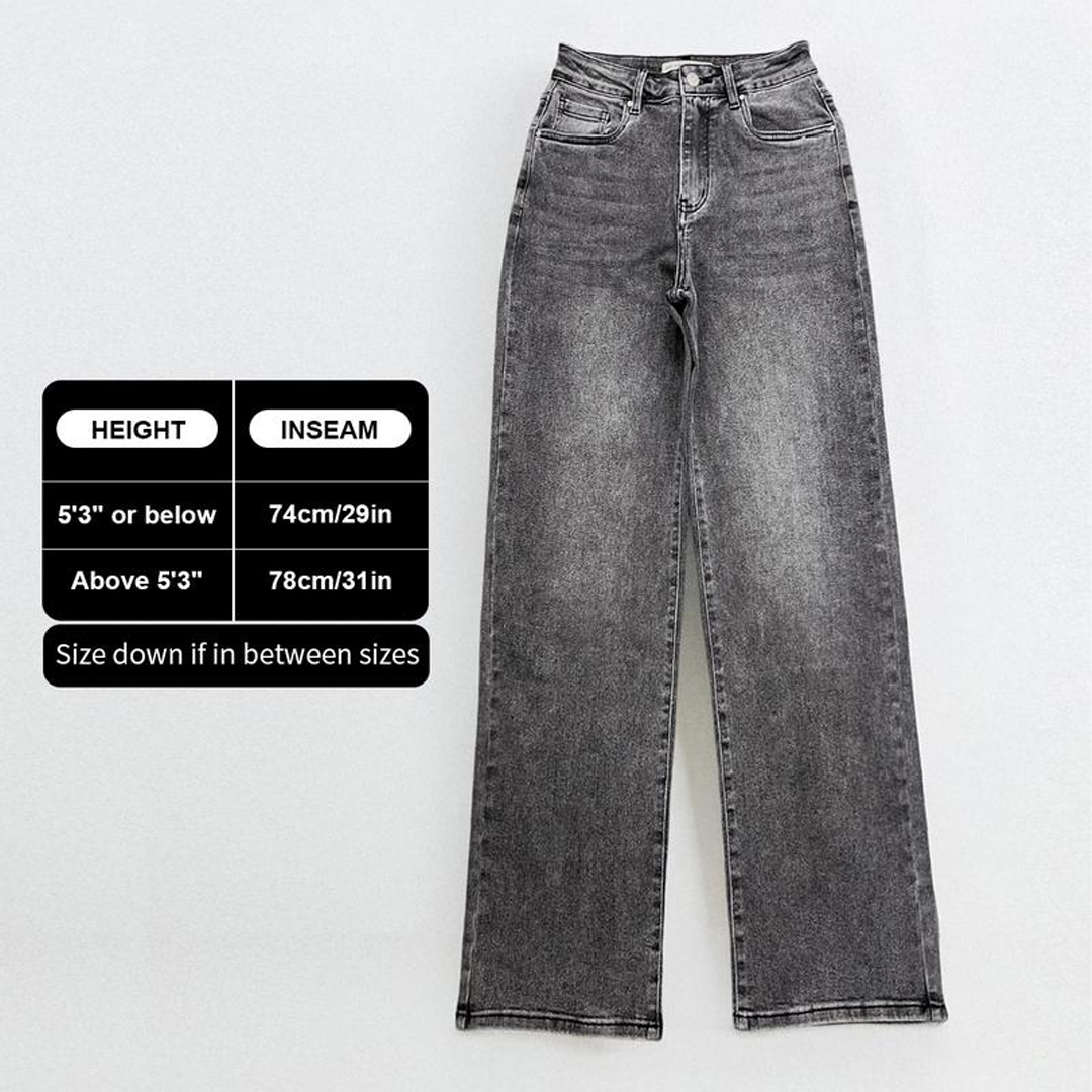 Women's Minimalist High Waist Denim Stretch Wide Leg Jeans