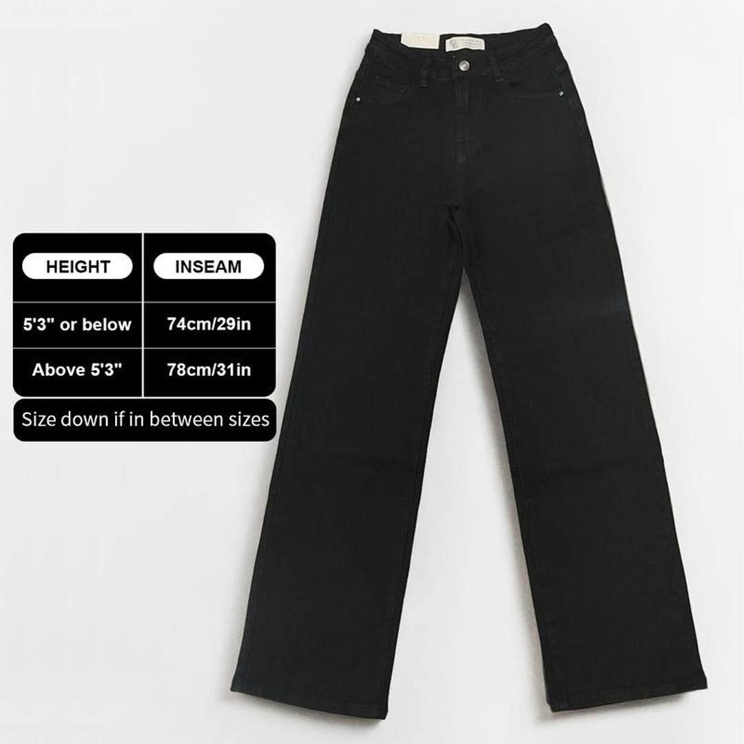 Women's Minimalist High Waist Denim Stretch Wide Leg Jeans