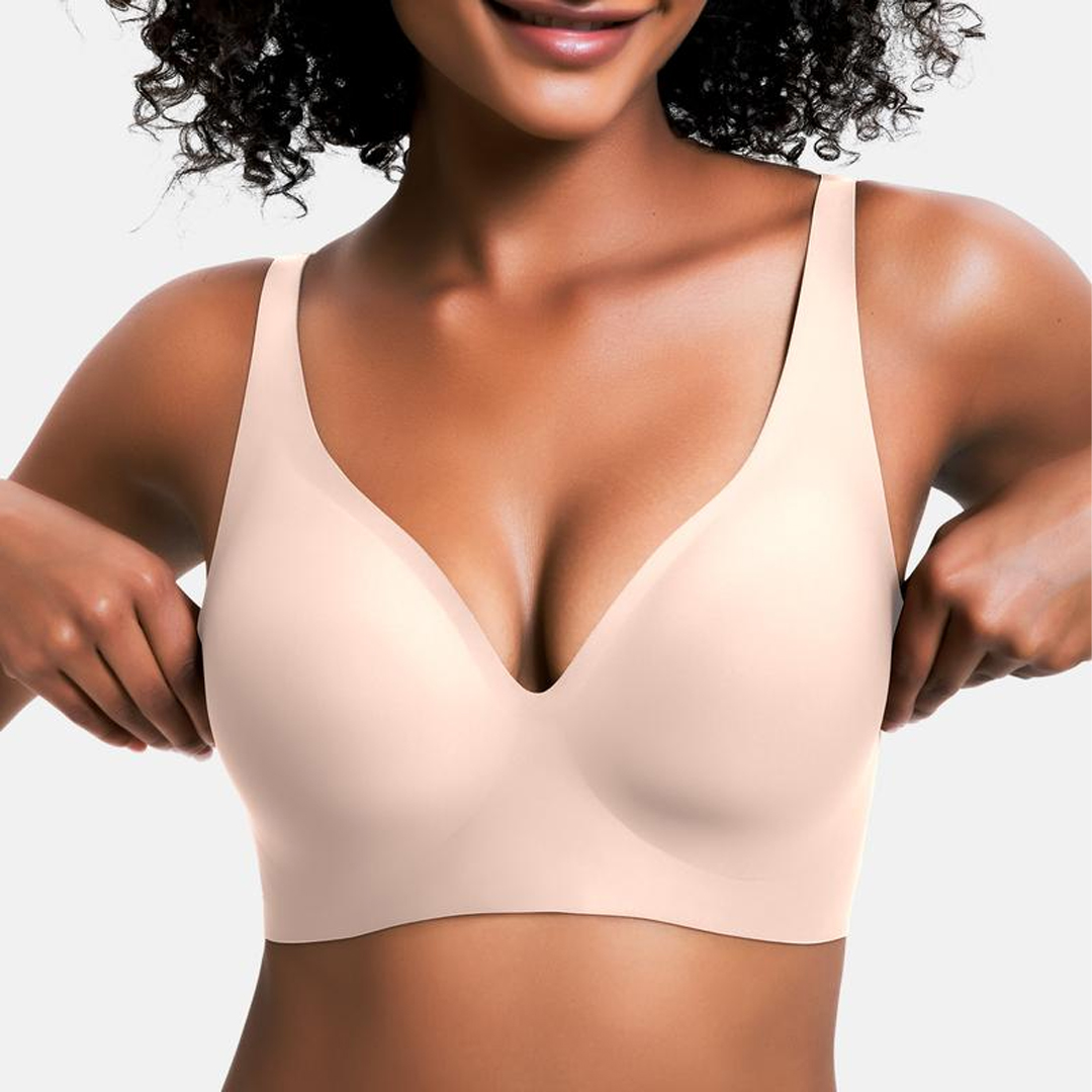 Wireless Womens Comfortable Wireless Bras Push Up Bralettes Seamless Tshirts Bras Deep V Everyday Bras