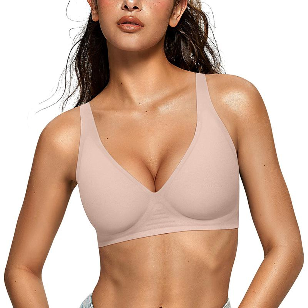 Deep V No Underwire Push Up Bras