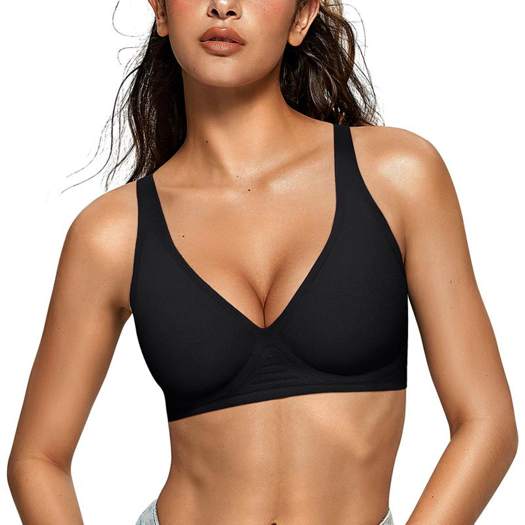 Deep V No Underwire Push Up Bras