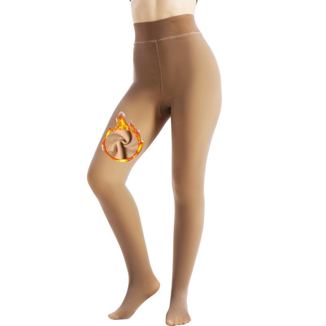 Women's Fleece Lined Tights Fake Translucent Warm  Leggings