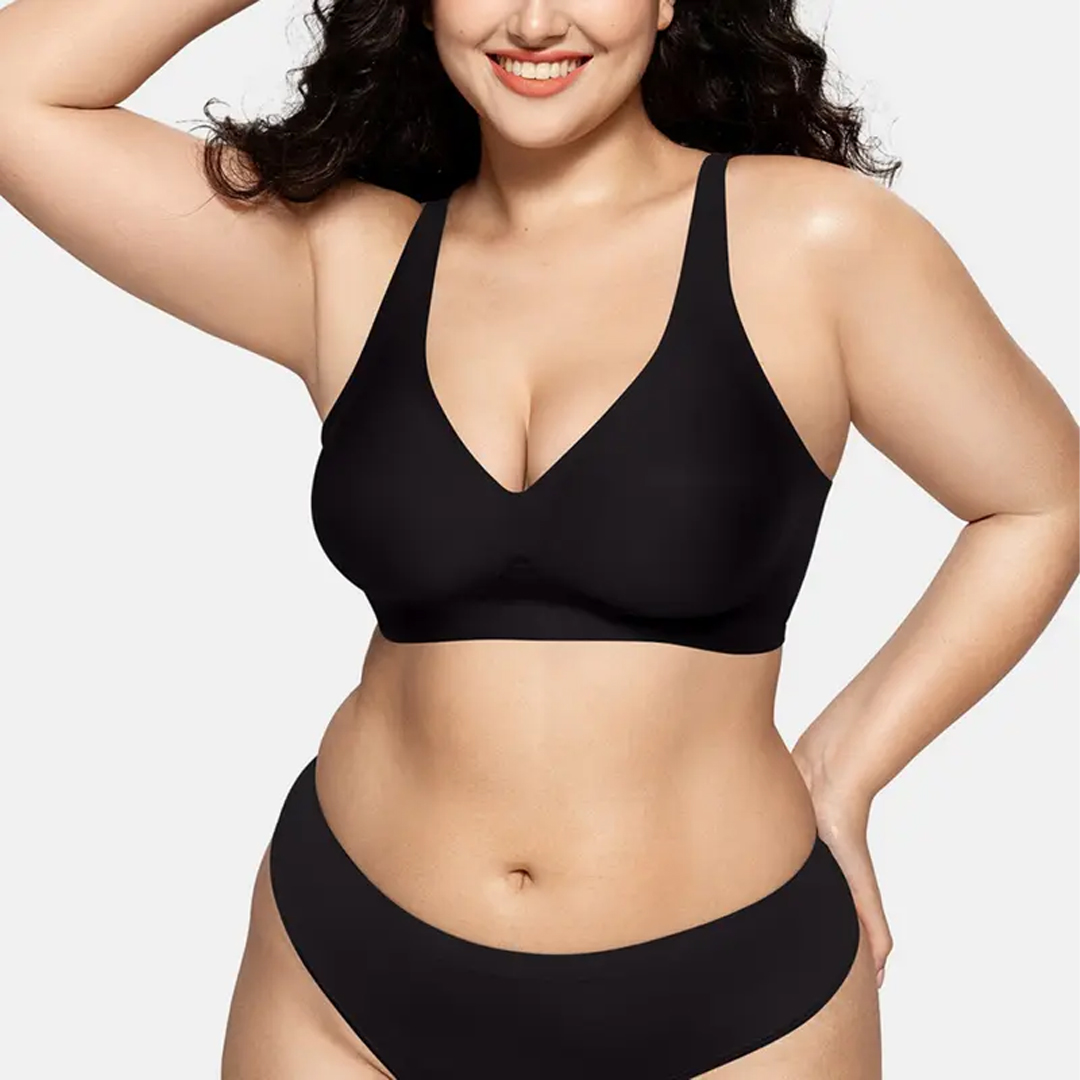 Deep V No Underwire Push Up Bras