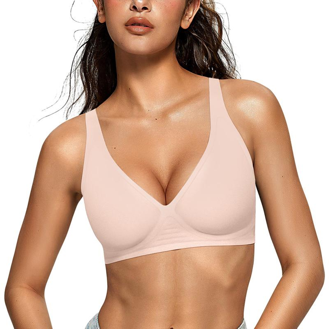 Deep V No Underwire Push Up Bras