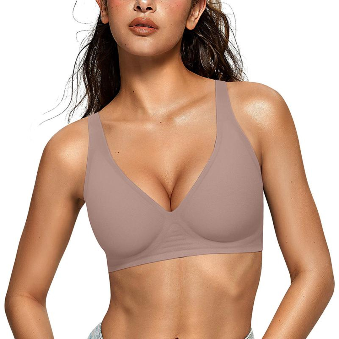 Deep V No Underwire Push Up Bras