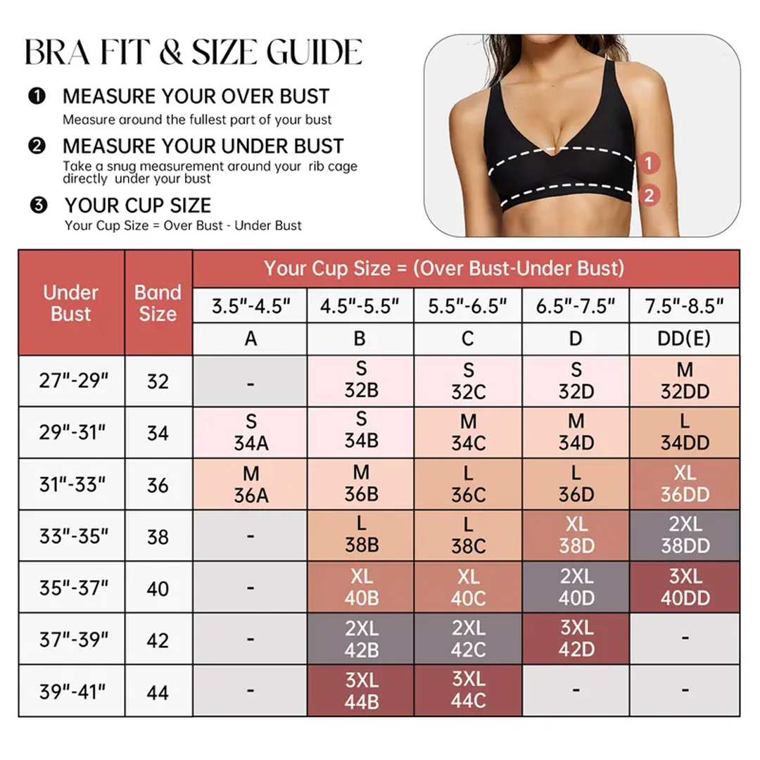 Deep V No Underwire Push Up Bras
