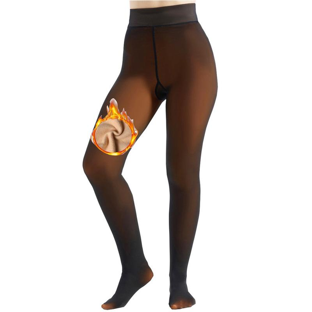 Women's Fleece Lined Tights Fake Translucent Warm  Leggings