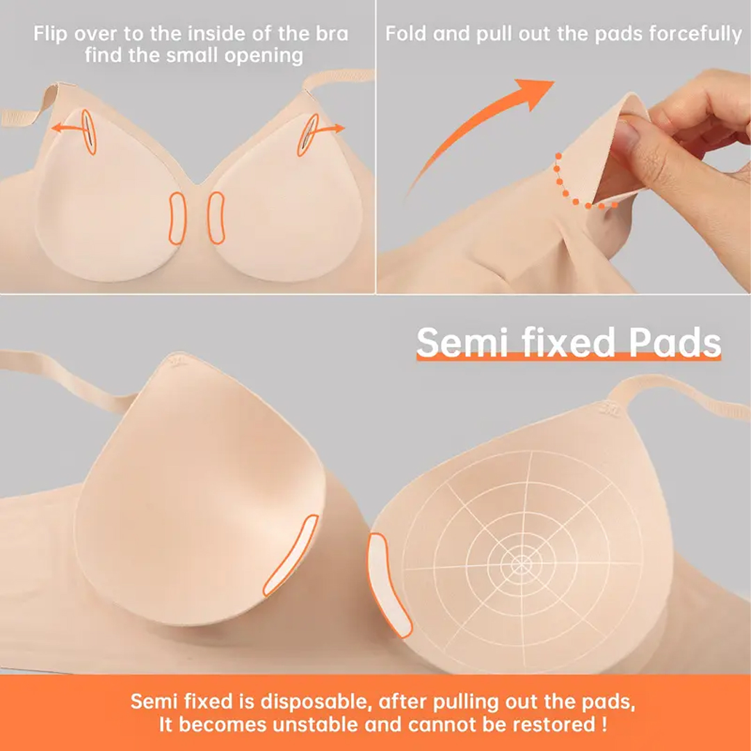 Deep V No Underwire Push Up Bras