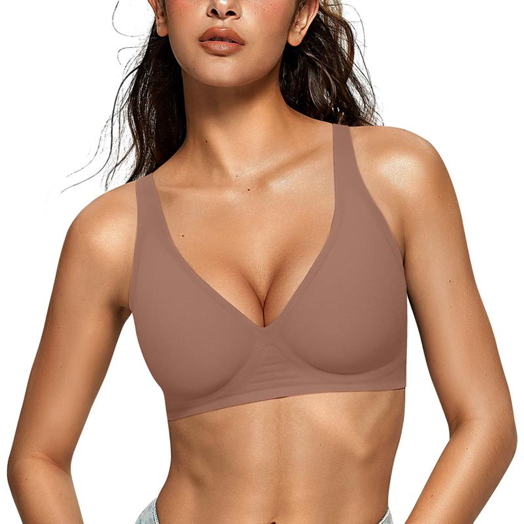 Deep V No Underwire Push Up Bras