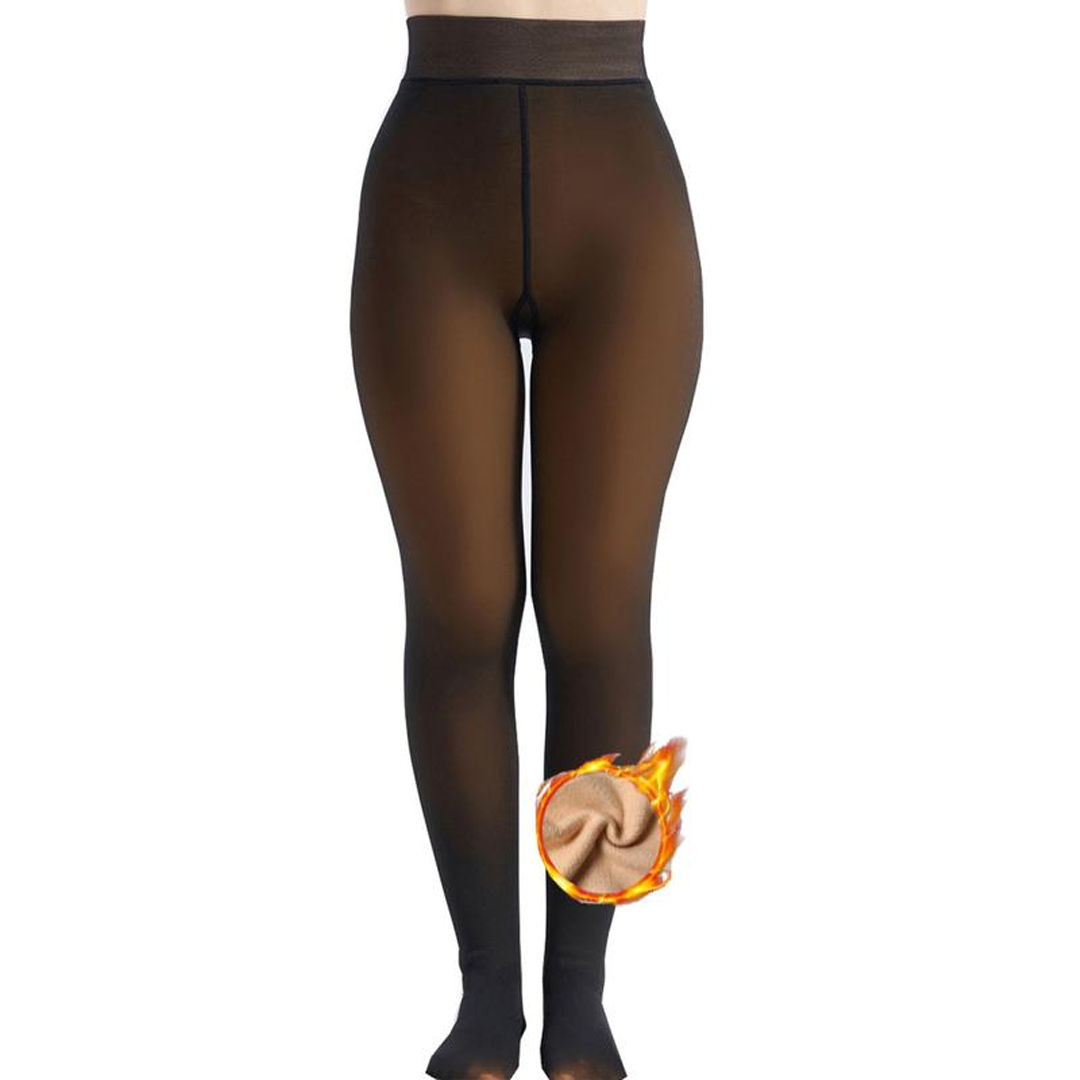 Women's Fleece Lined Tights Fake Translucent Warm  Leggings