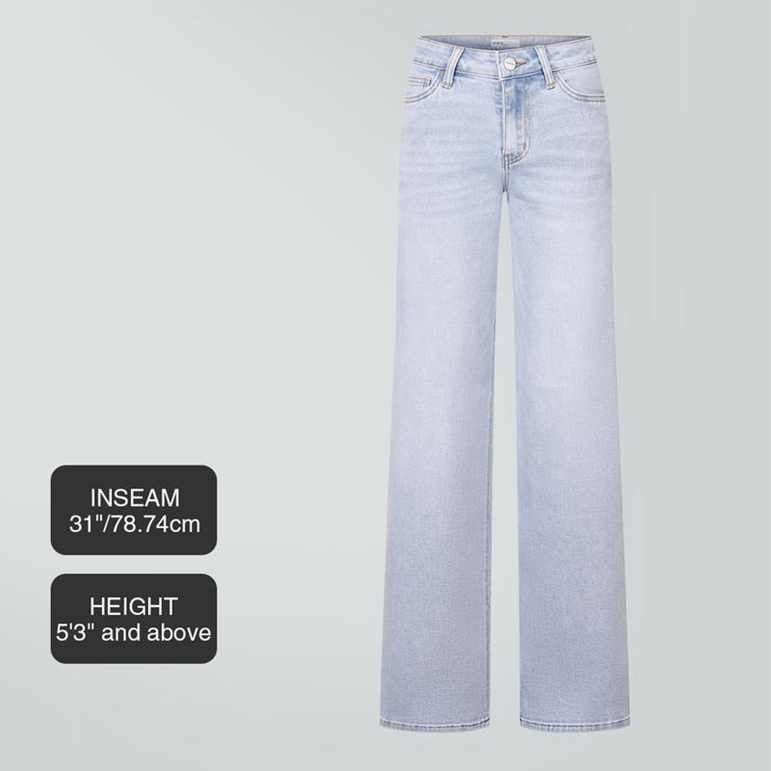 Mid-low Rise Baggy Jeans Stretchy Wide Leg
