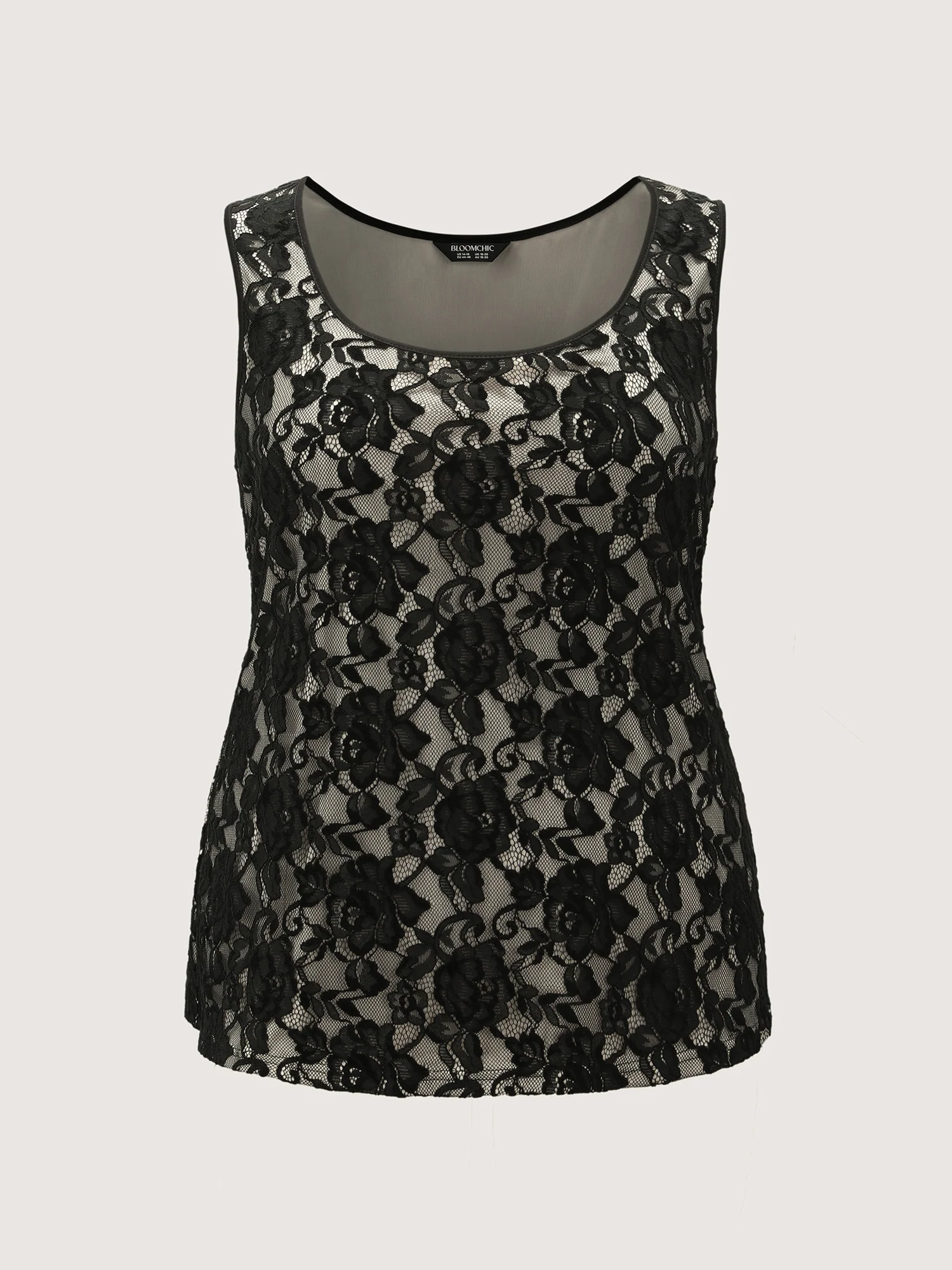 Floral Lace Scoop Neck Tank Top