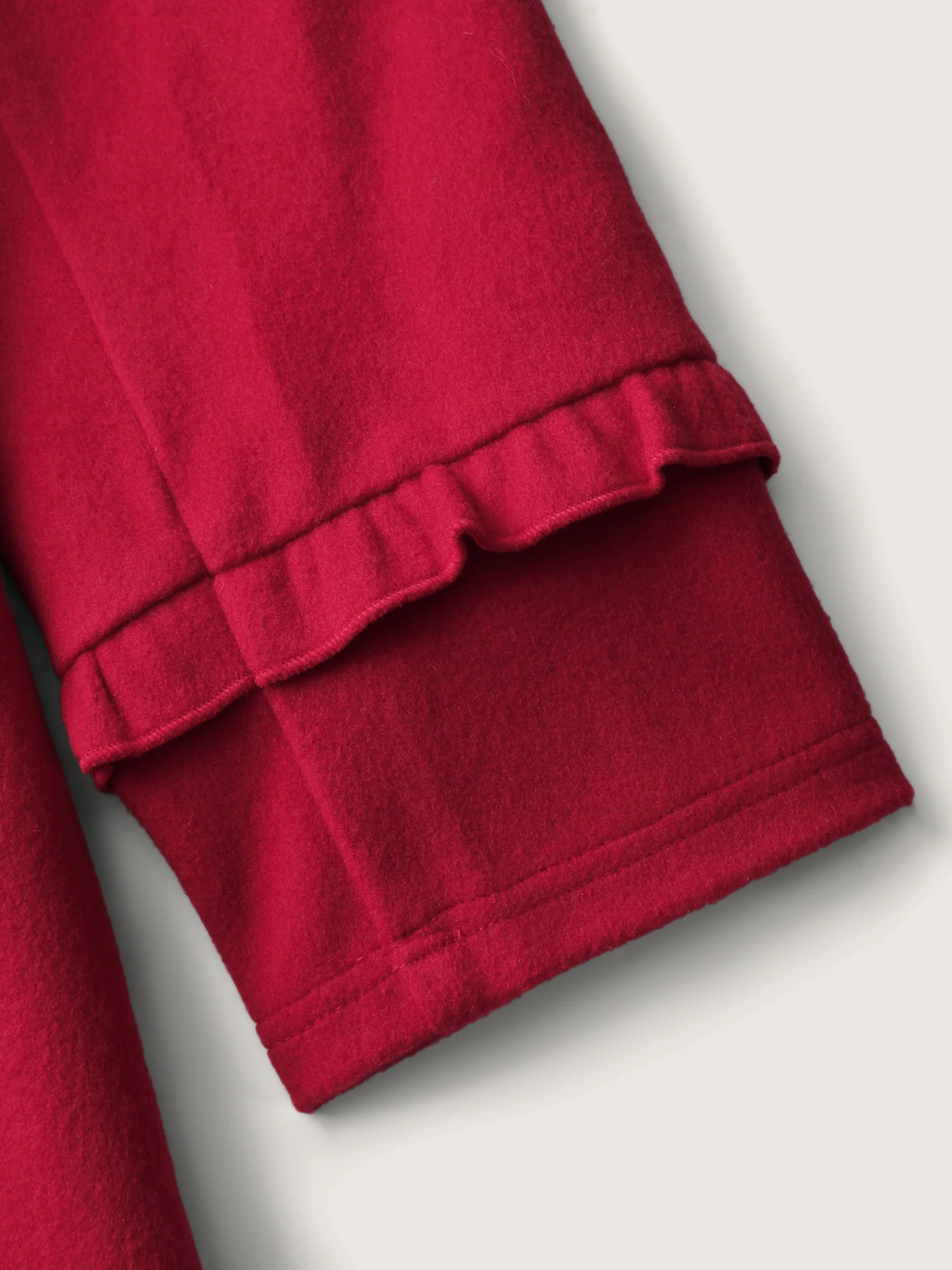 Ruffle Trim Waist-Defining Pockets Coat