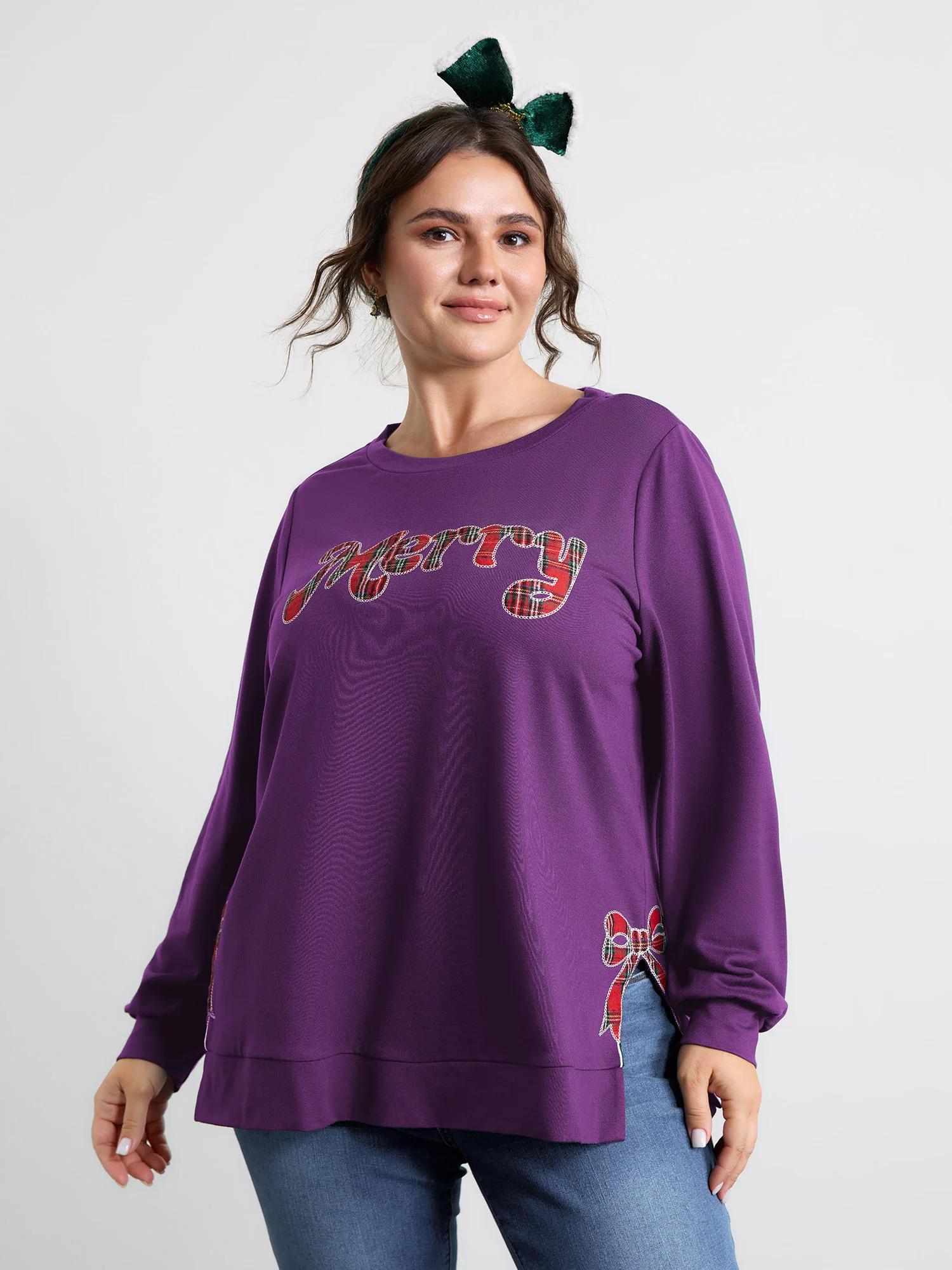 Merry Applique Embroidery Sweatshirt