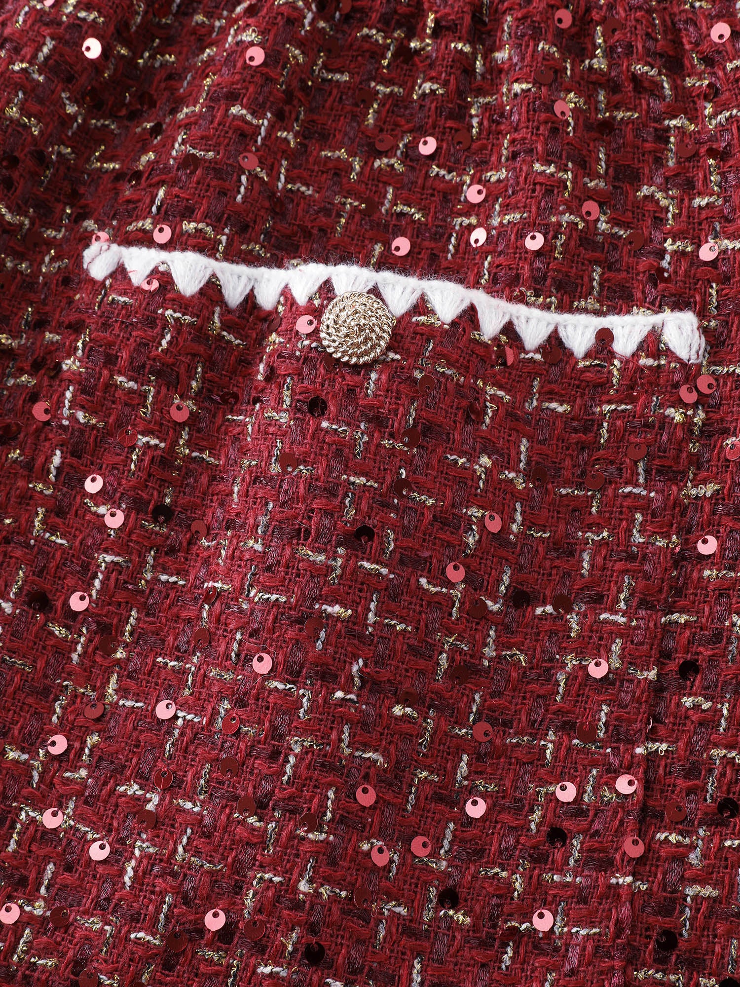 Holiday Tweed Contrast Edge Mini Dress