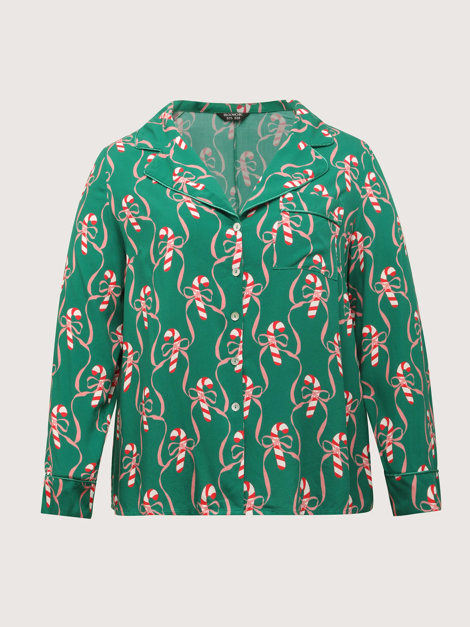 Holiday Print Color Contrast Robe Set