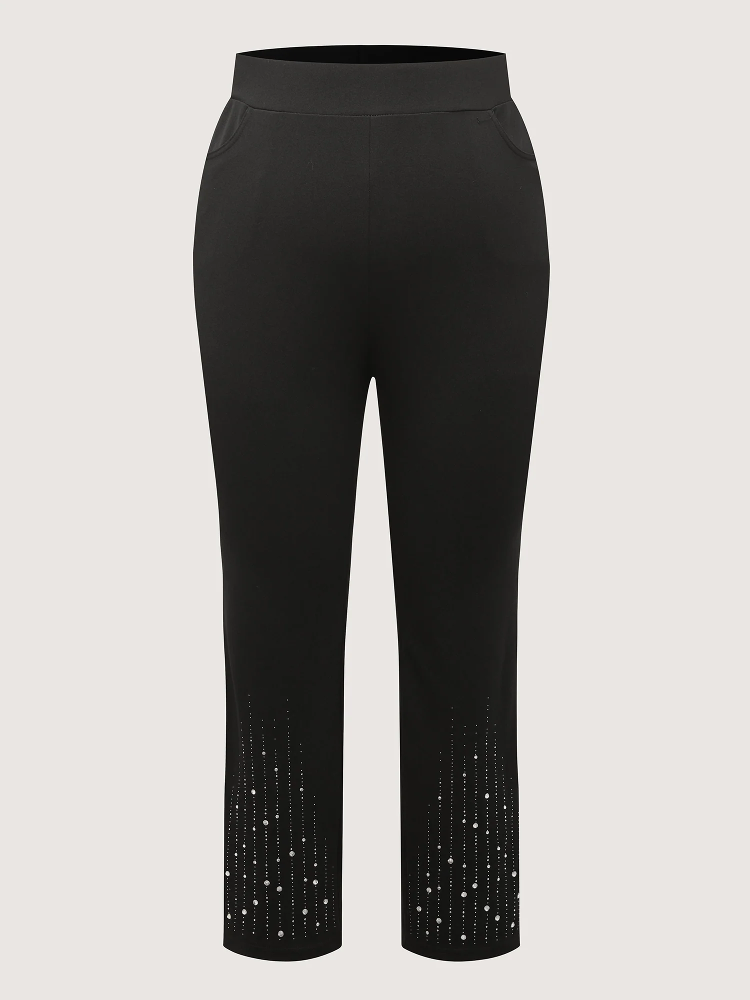 Stretchy Diamond Detail Hem Pants