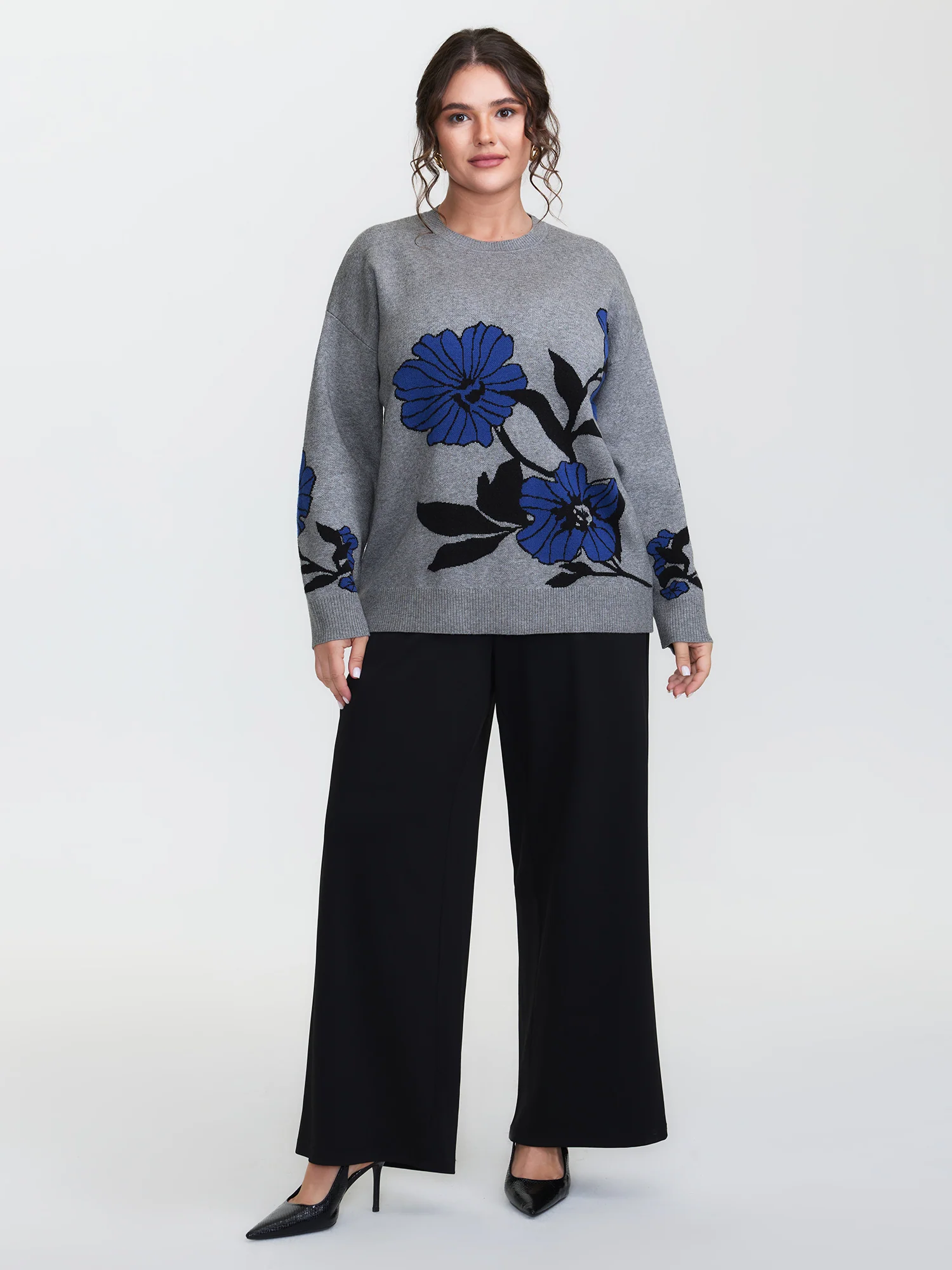 Supersoft Floral Round Neck Pullover