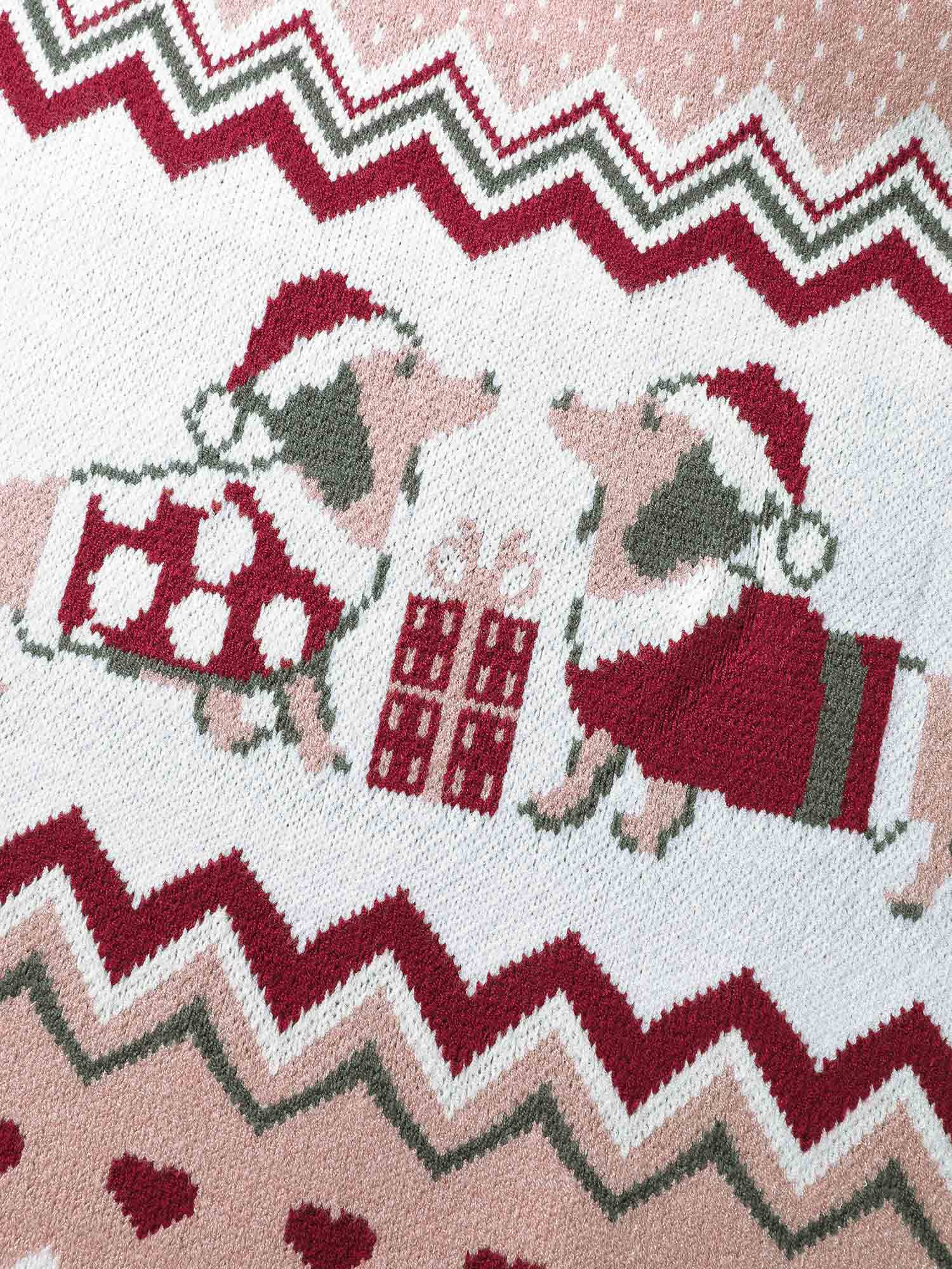 Holiday Pattern Drop Shoulder Pullover