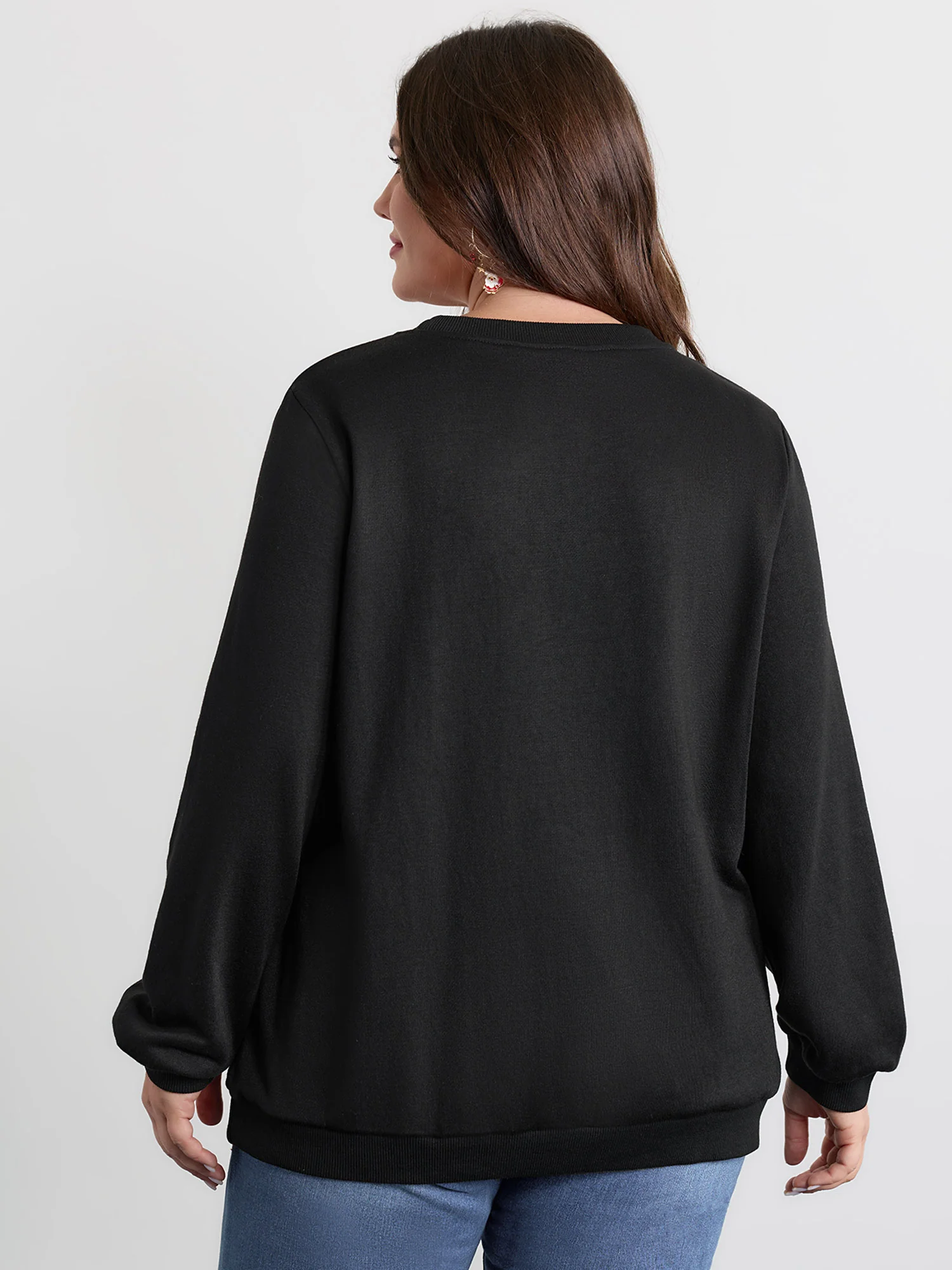 Bow Sequin Embroidery Sweathshirt