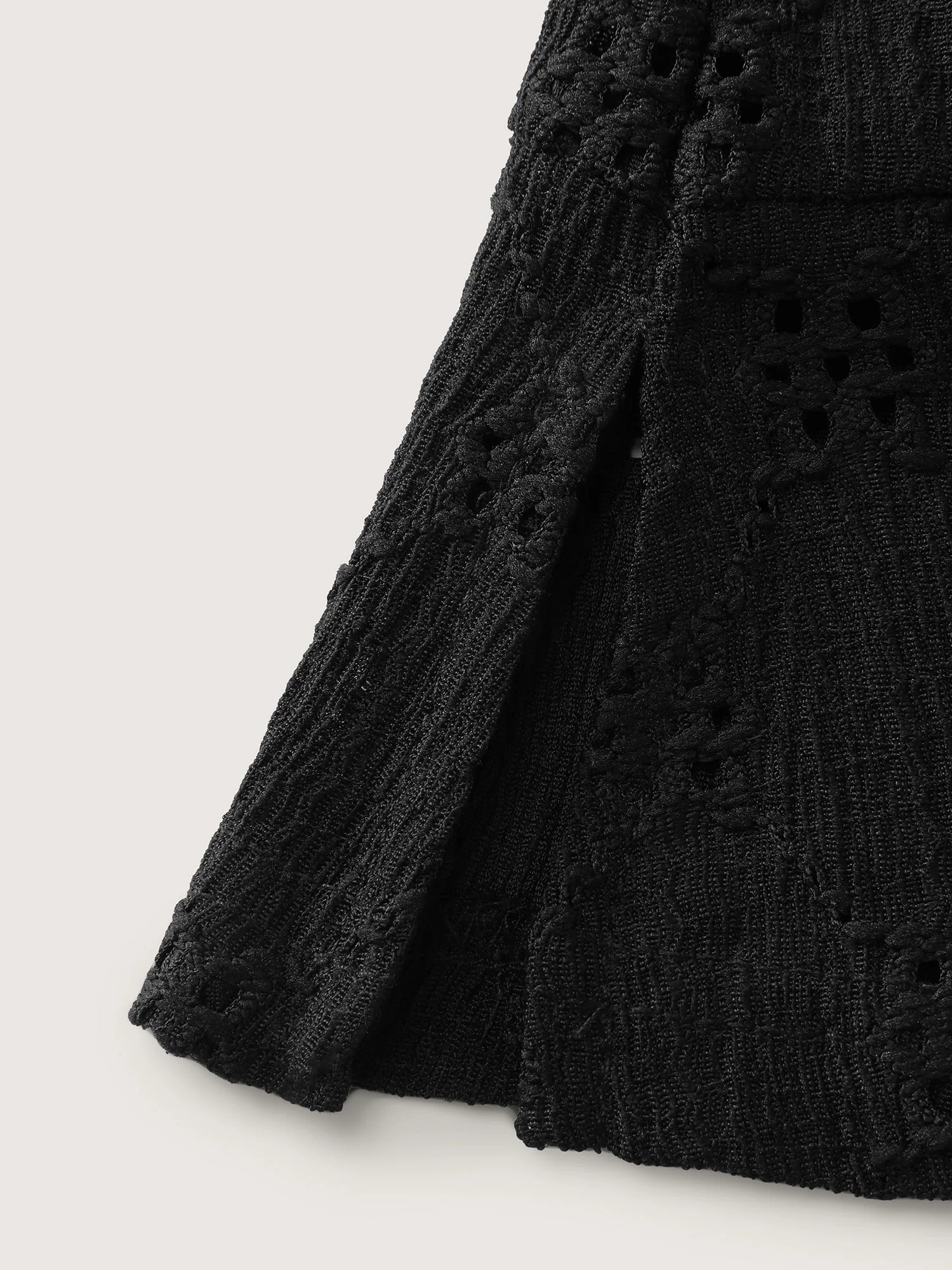 Floral Cut Out Flared Sleeve Knit Top