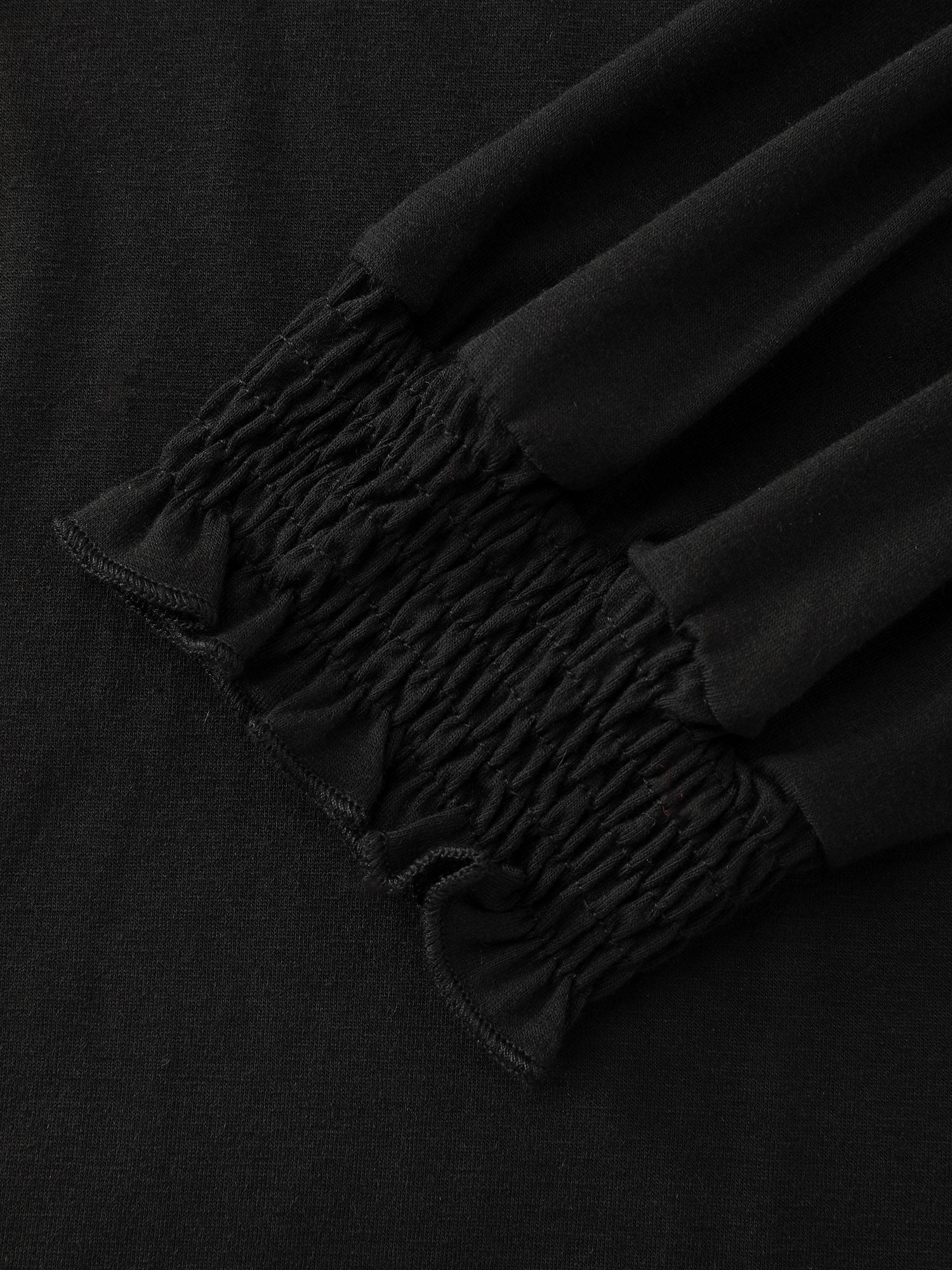 Stretchy Sequin Backless Shirred Cuff T-Shirt