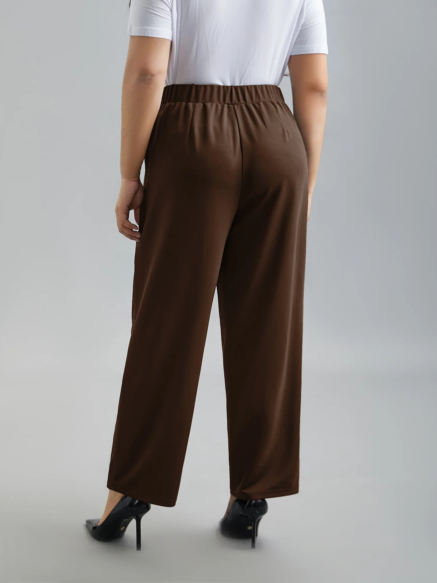 Stretchy-Waist Straight Leg Pants