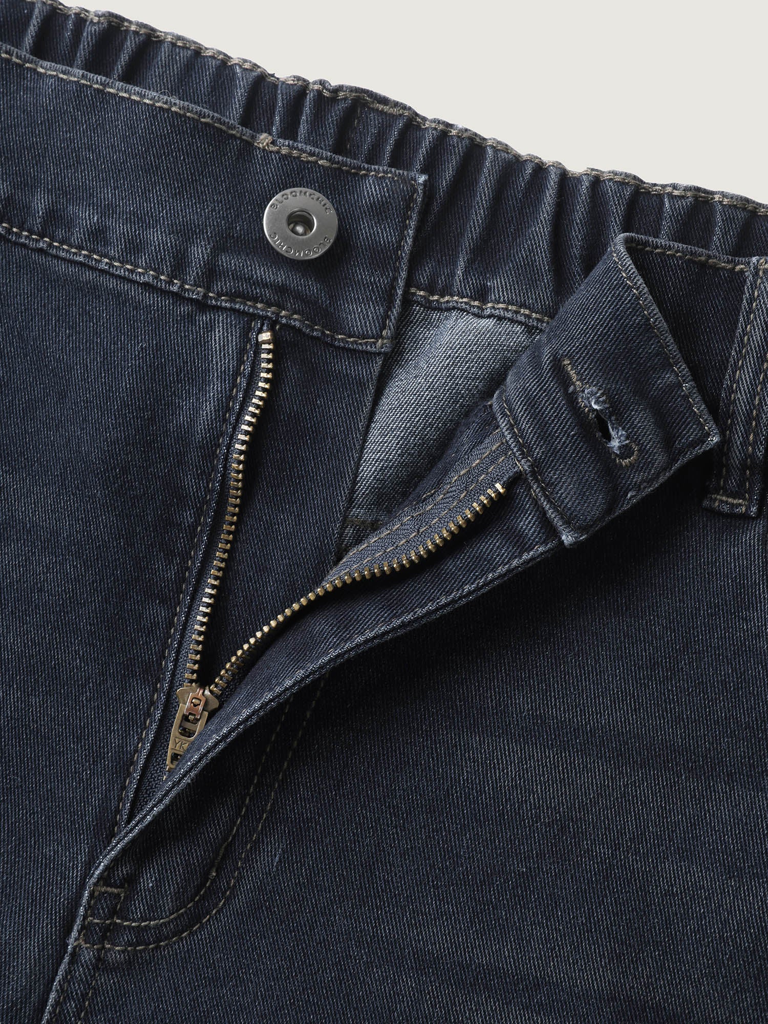 Stretchy Waist Retro Wash Wide-Leg Jeans