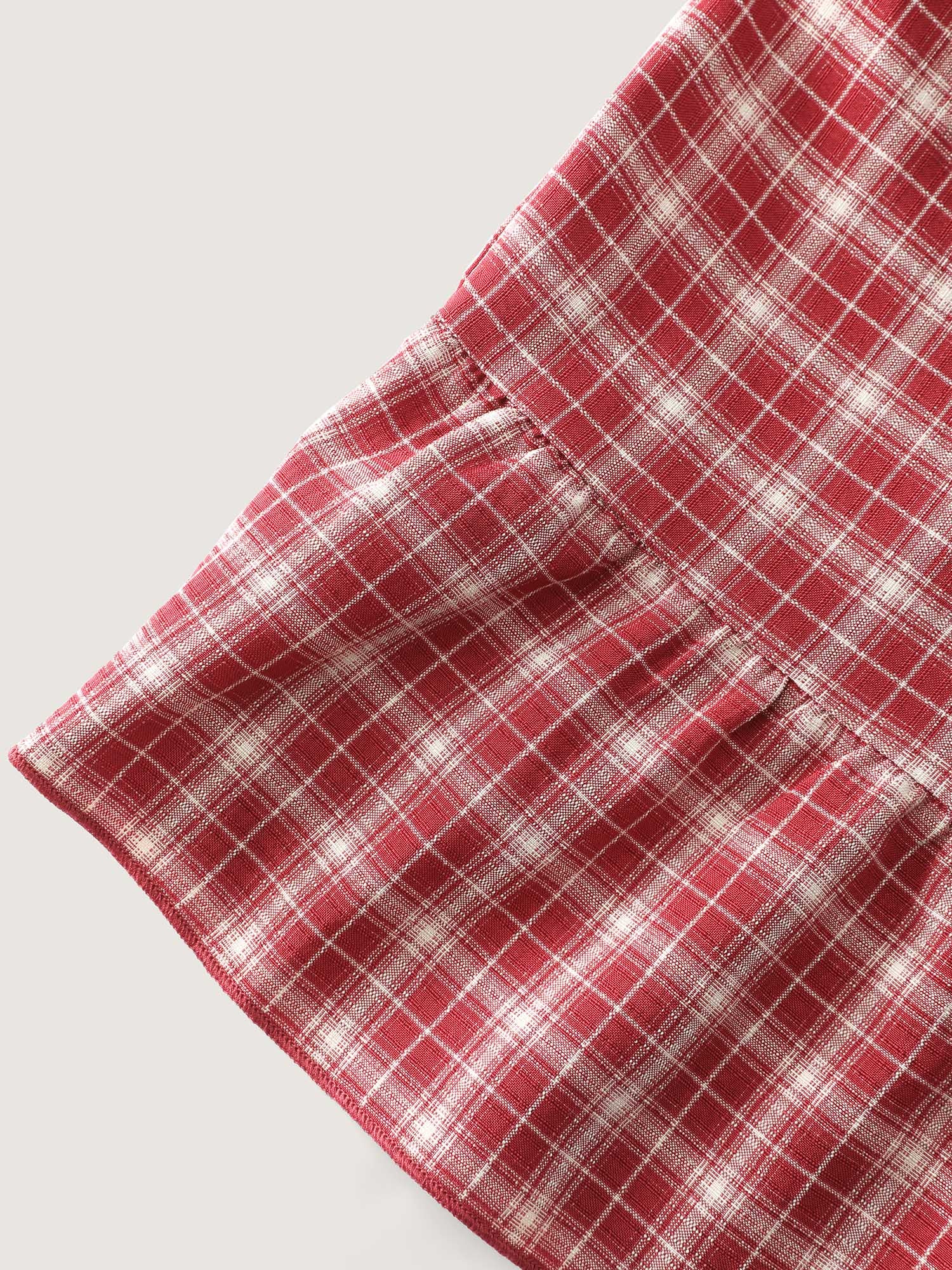 Gingham Ruffled Hem Loungewear Set