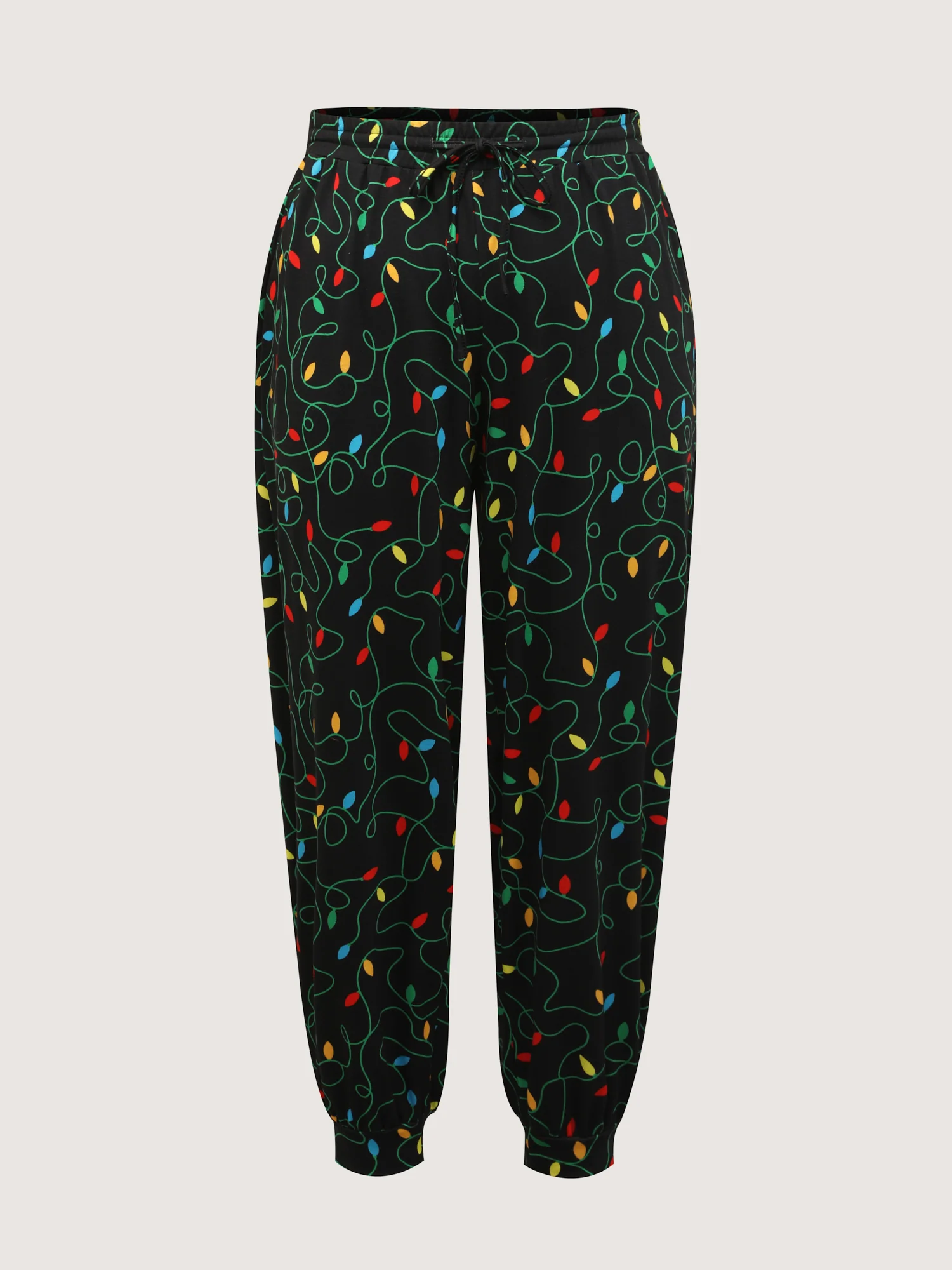 Colorful Lights Pattern Stretchy-Fit Pants