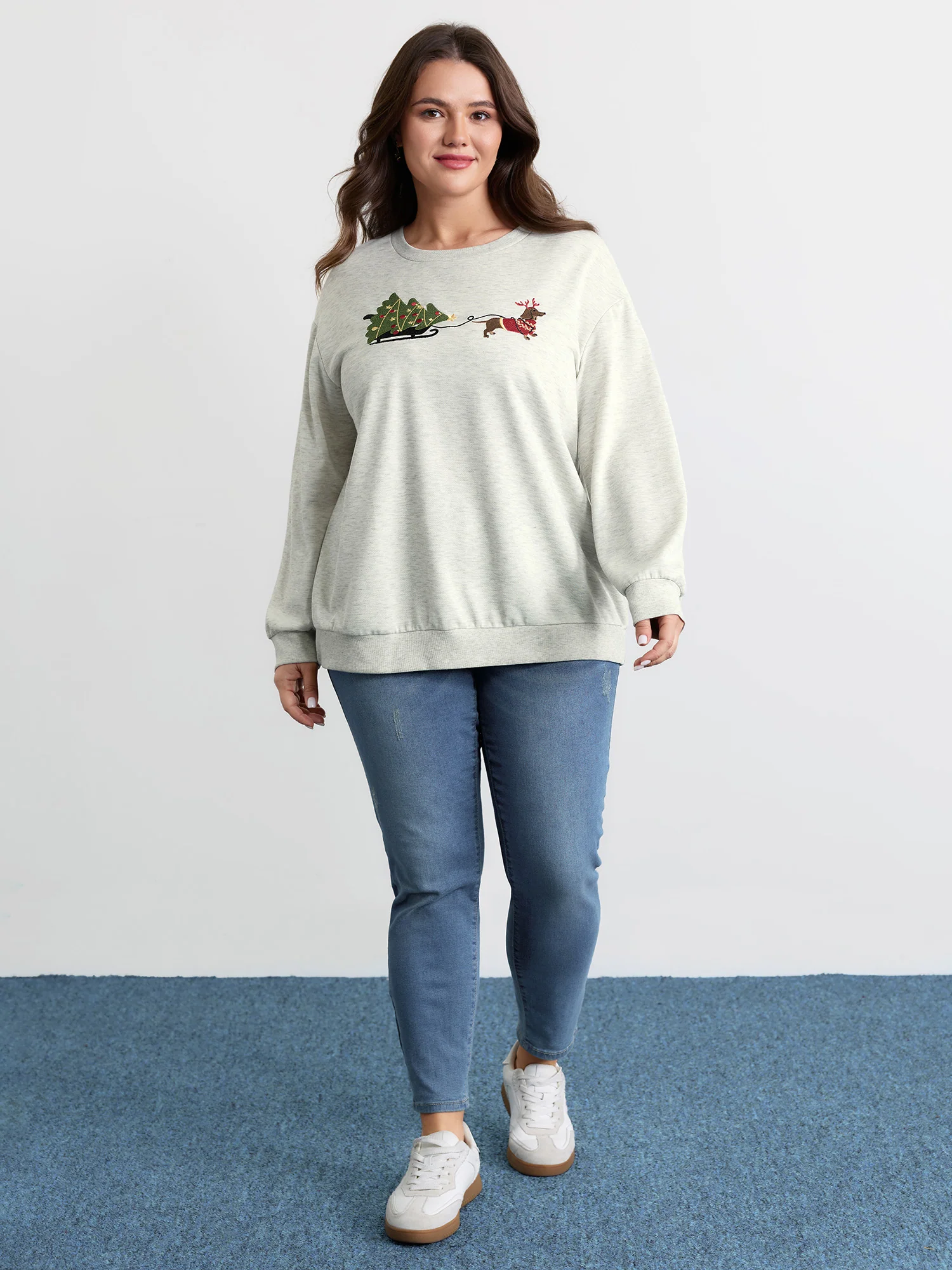 Holiday Gifts Embroidered Heather Sweatshirt