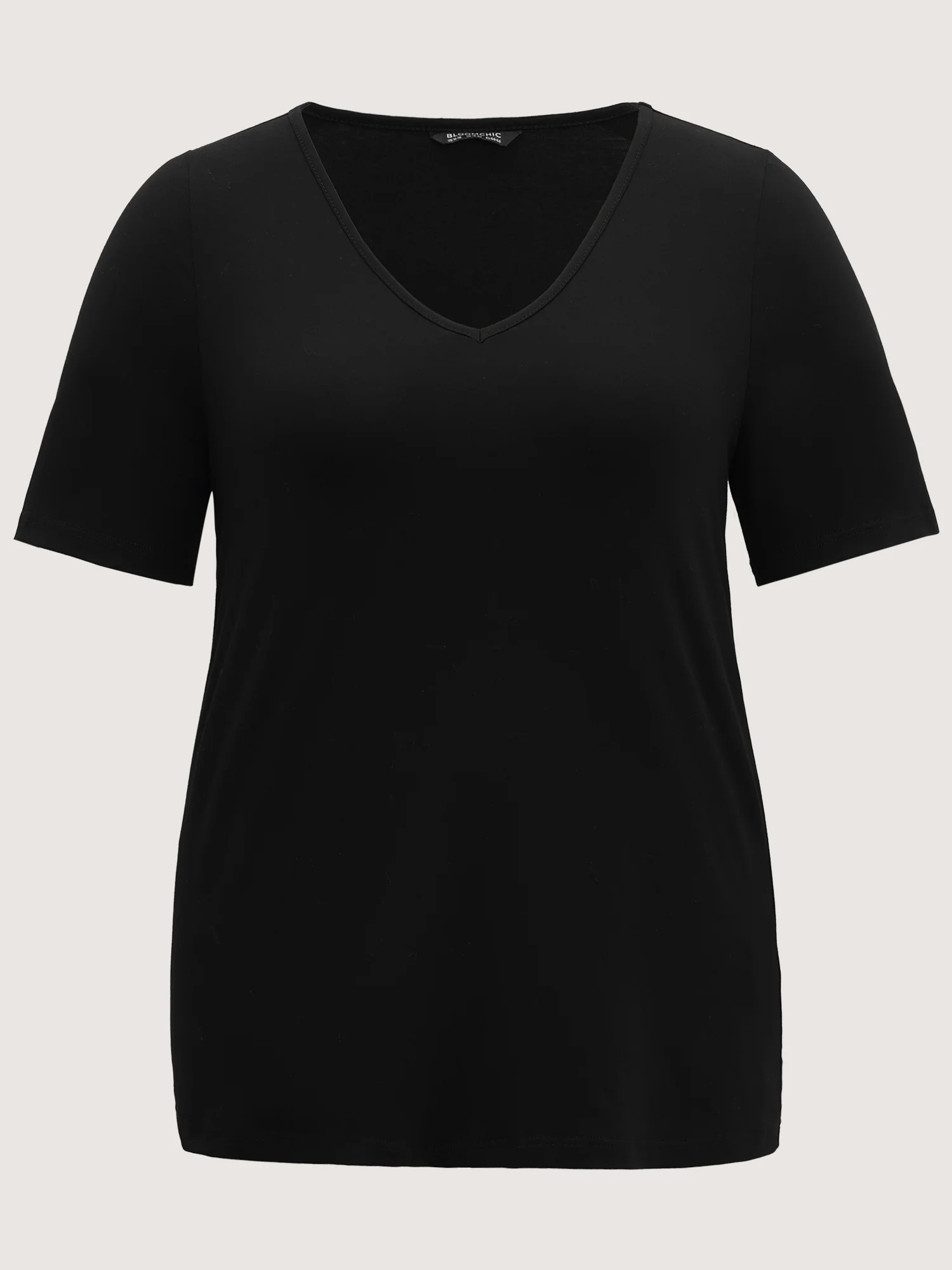 Cotton V Neck Plain Basic T-shirt
