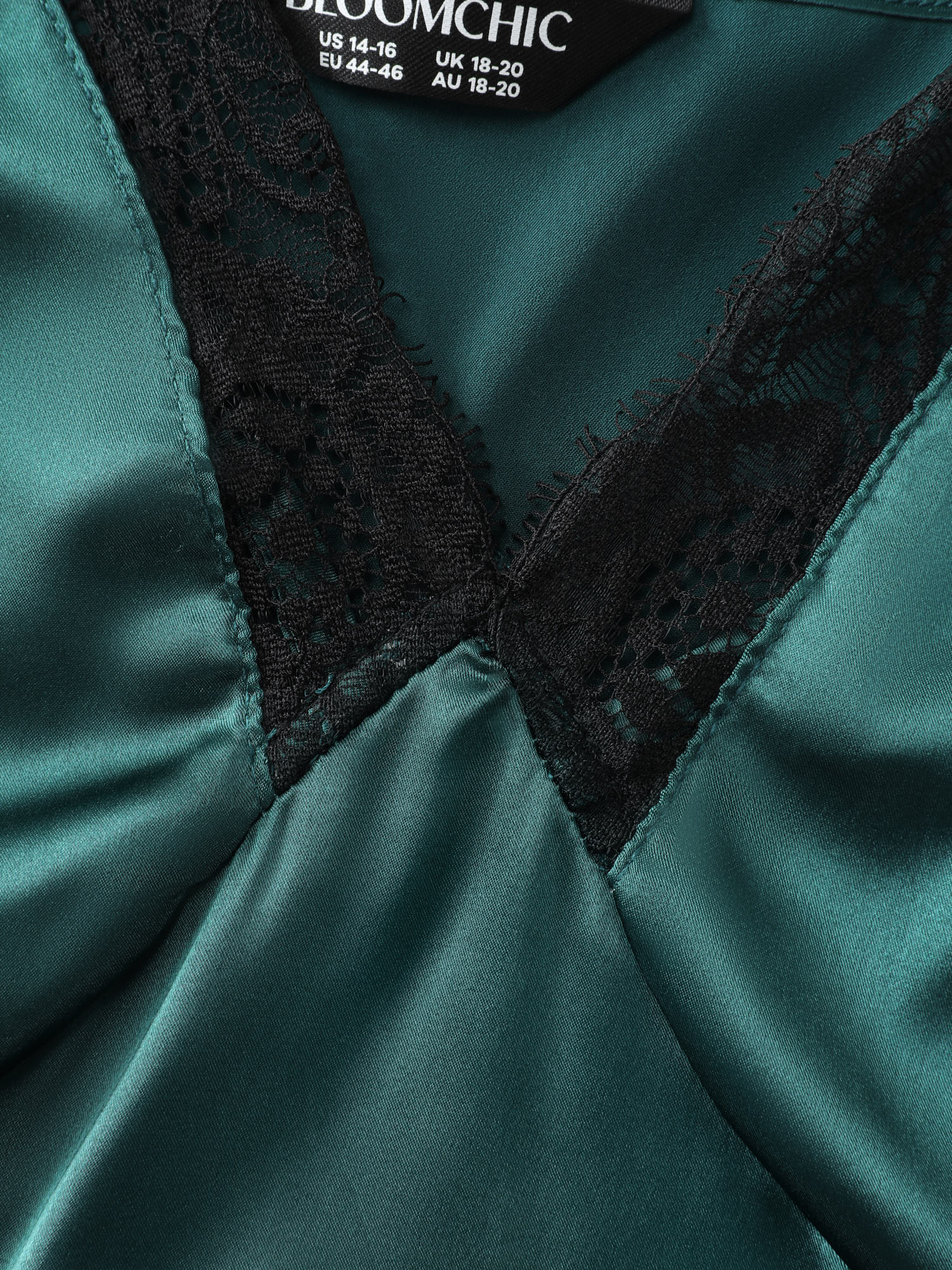 Satin Lace Trim Cut-Out Sleep Dress