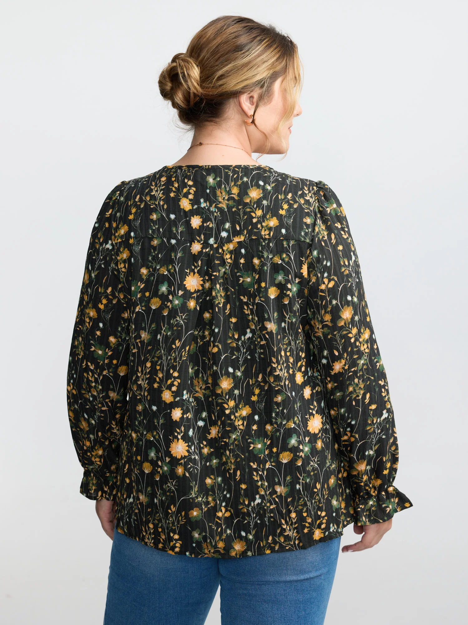 Floral Print Long Sleeve Blouse