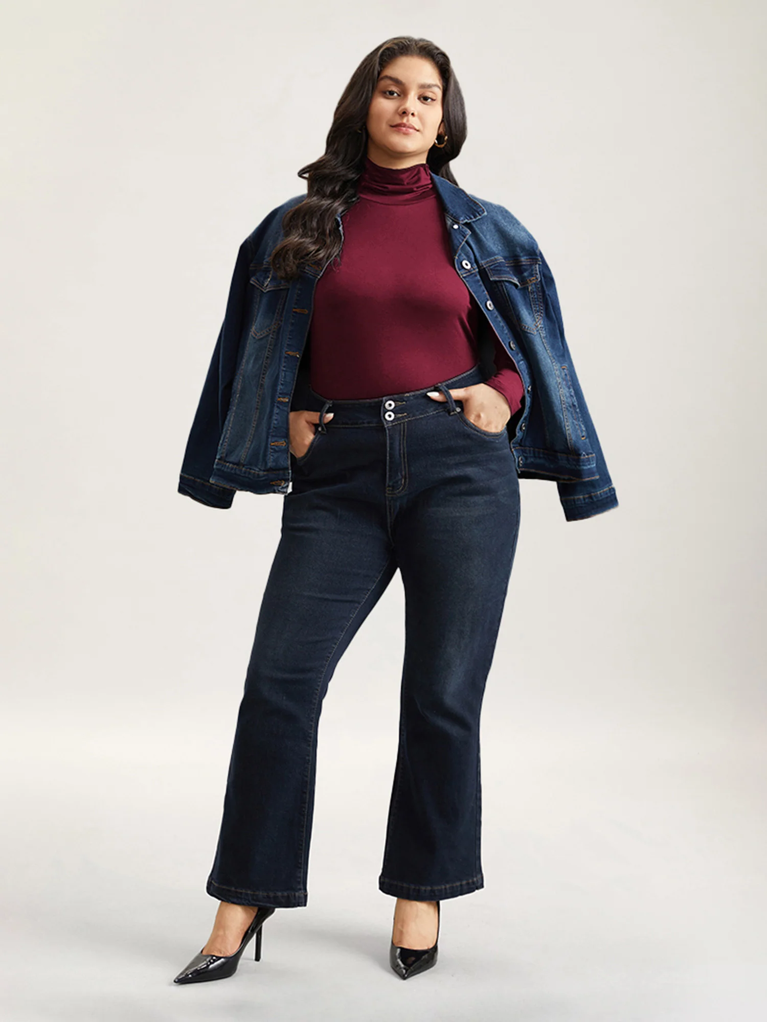 Supersoft Essentials Solid Funnel Neck Knit T-shirt