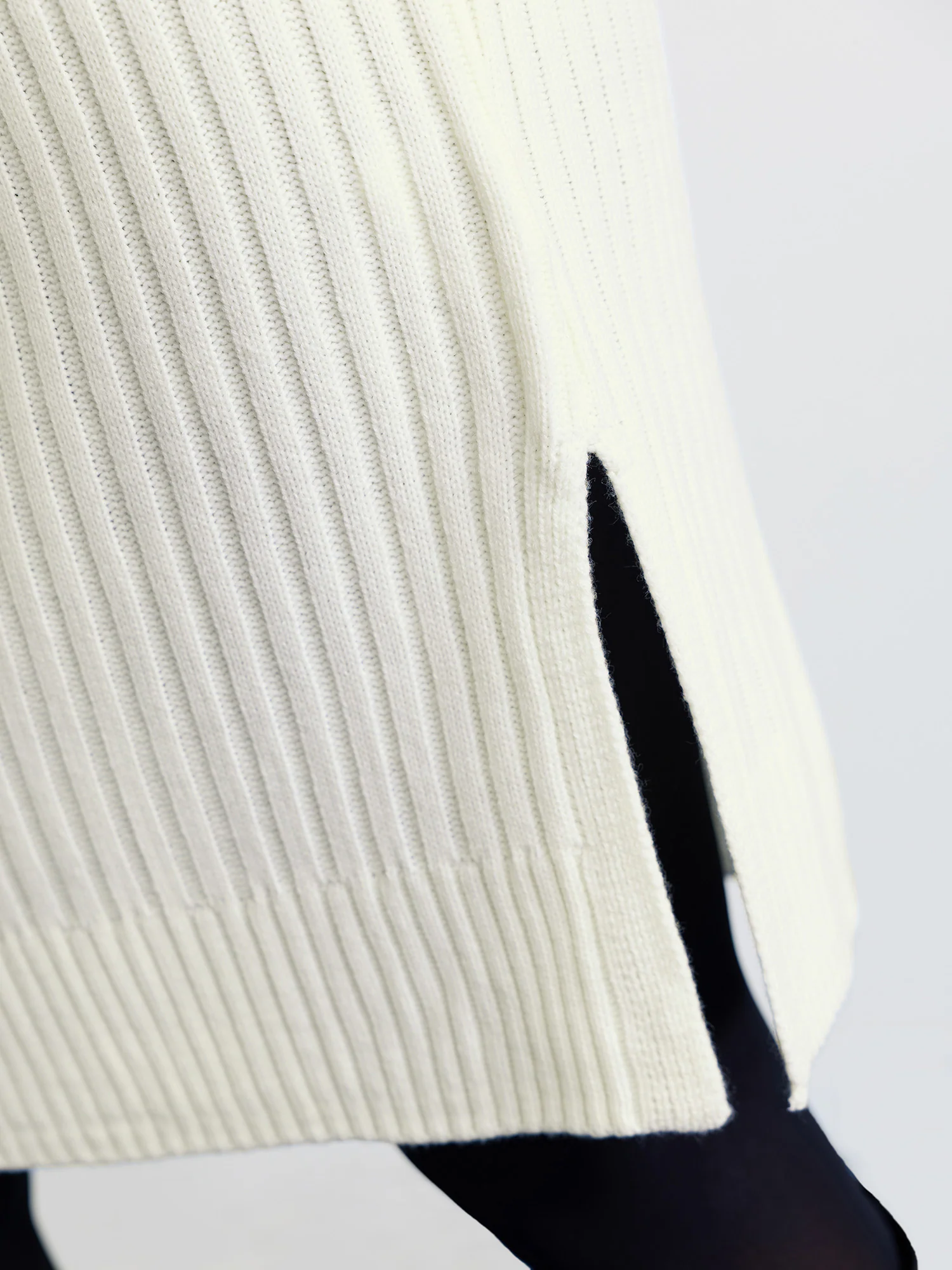 High Turtleneck Textured Sweater Dress