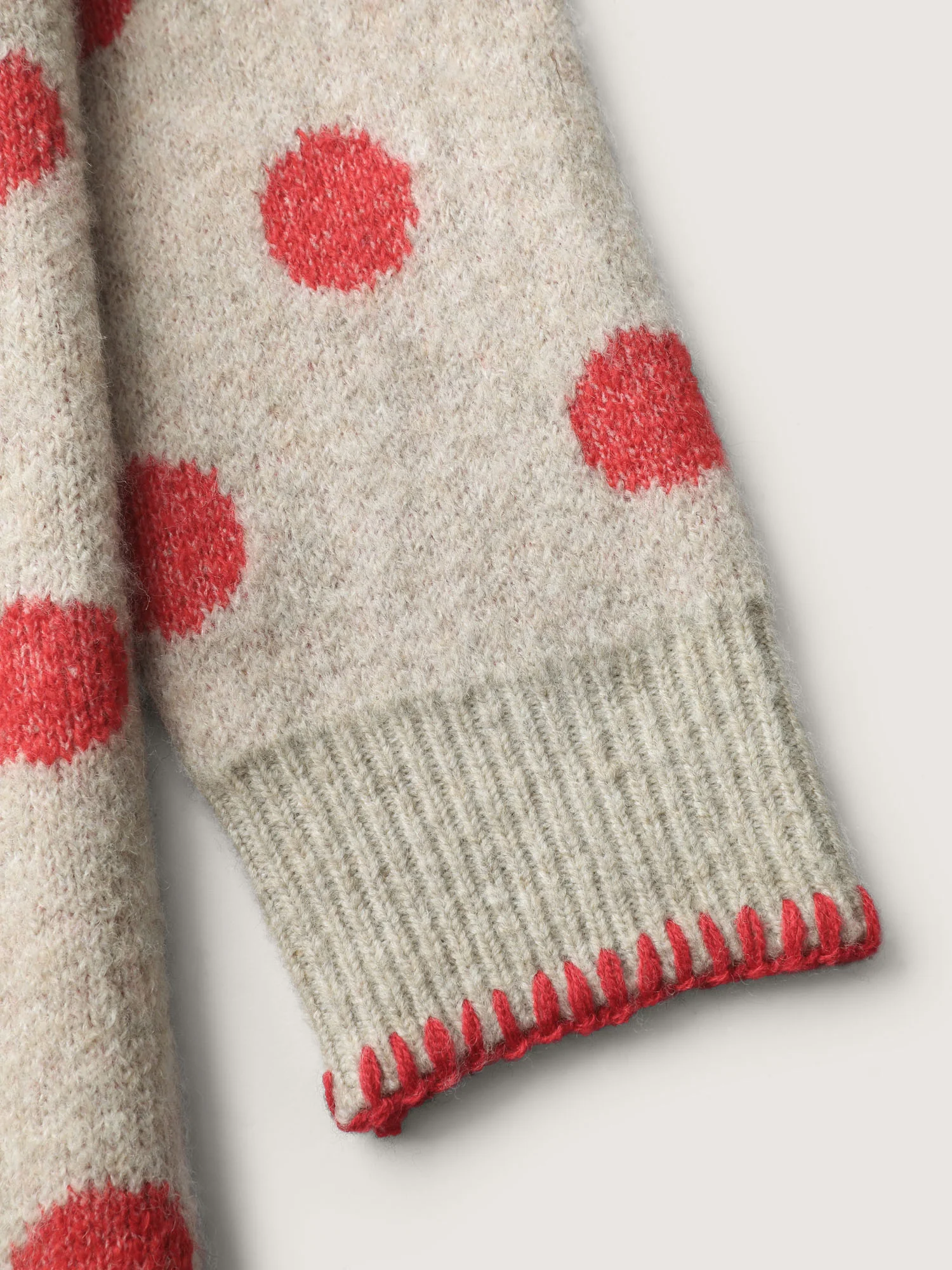 Polka Dots Jacquard Buttons Knit Cardigan