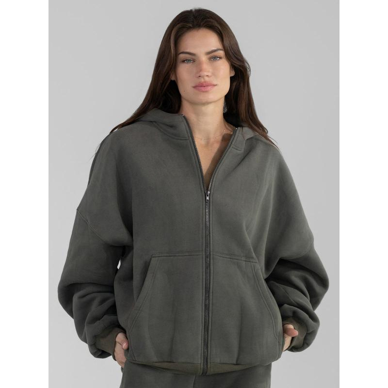 ​​Oversized Zip-Front Hoodie​