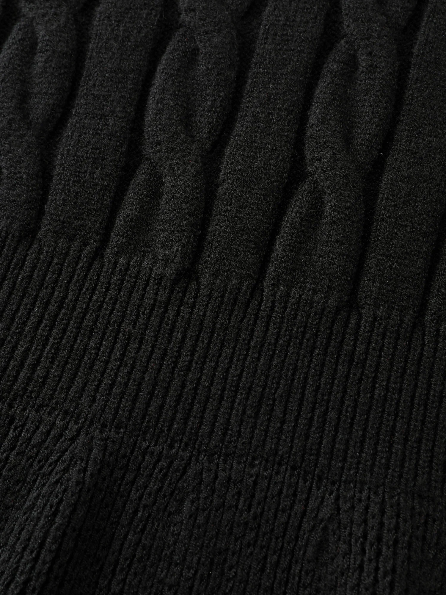 Check Jacquard Cableknit Cinched-Waist Pullover