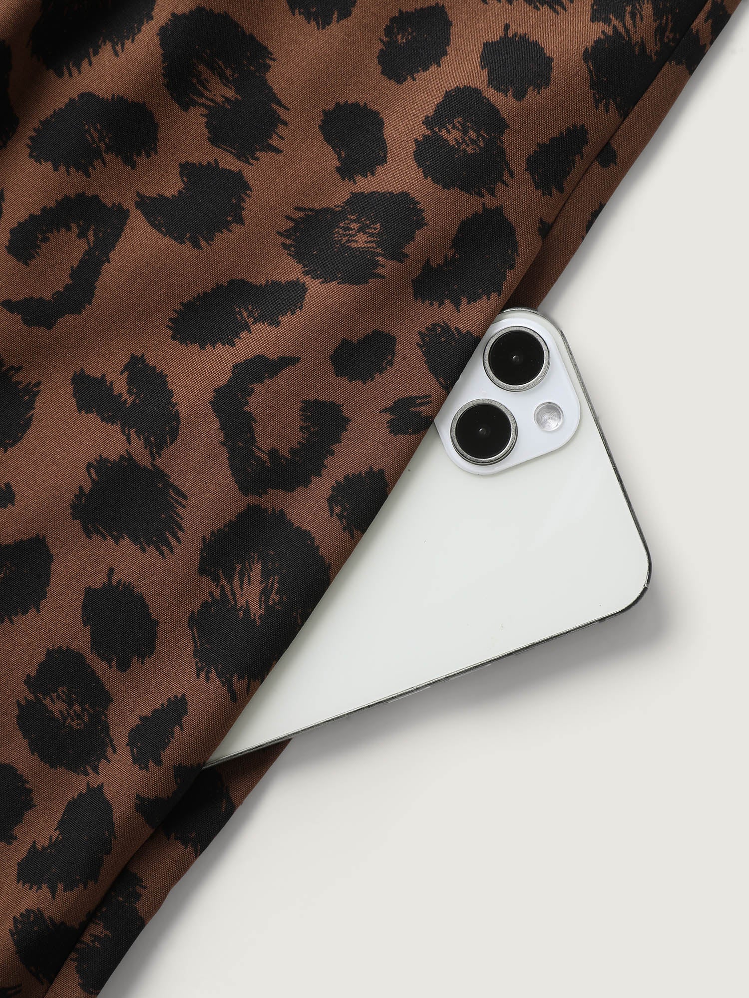 Leopard Print Shirred Shoulder Ties Jumpsuit