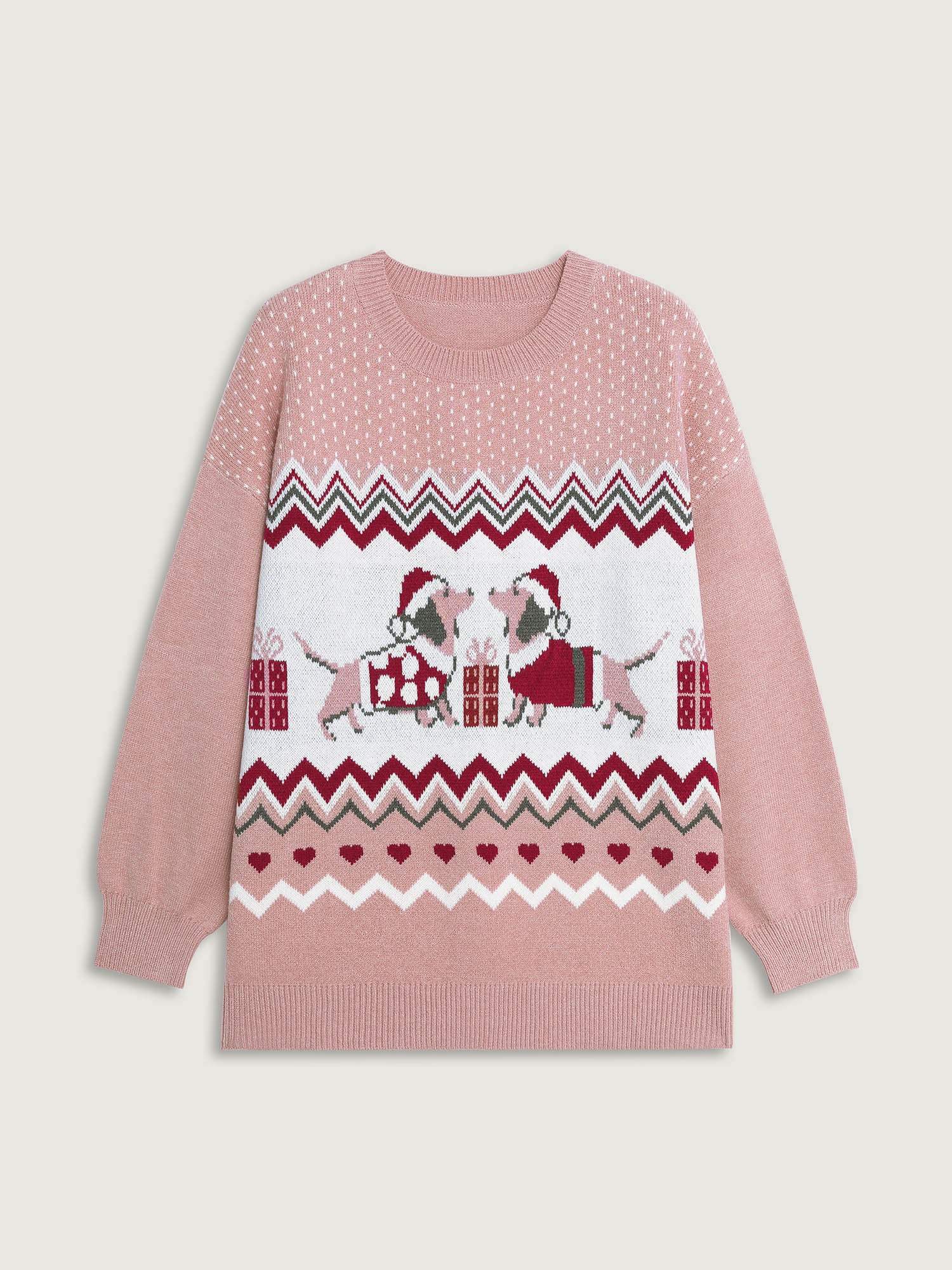 Holiday Pattern Drop Shoulder Pullover