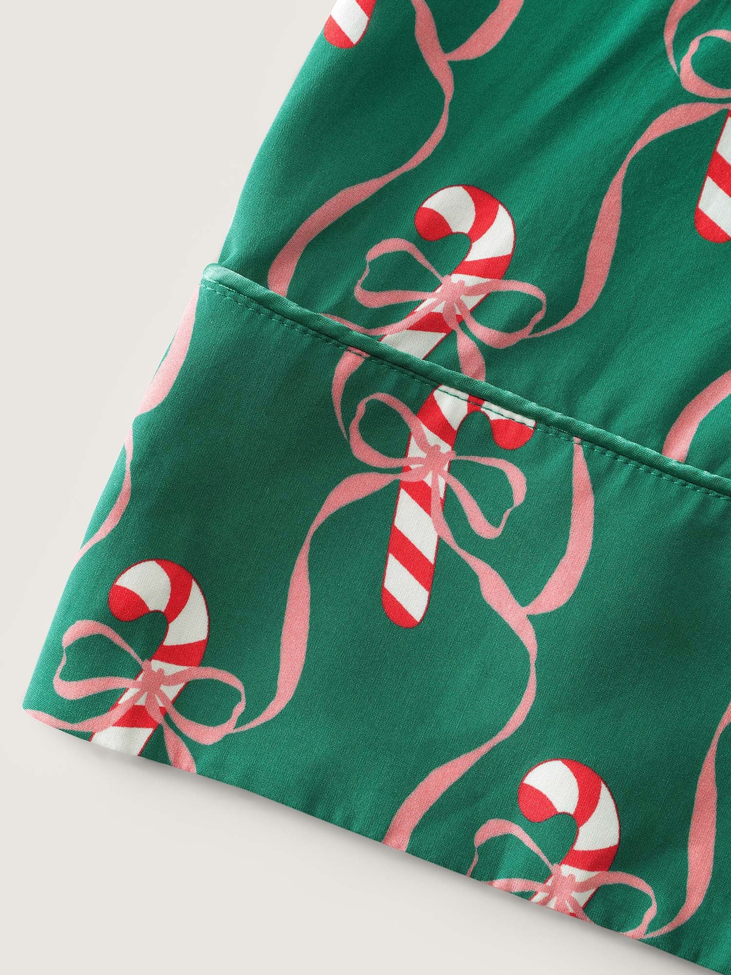 Holiday Print Color Contrast Robe Set