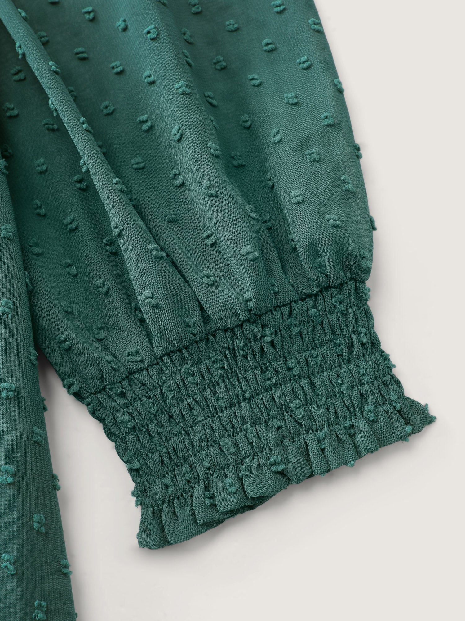 Chiffon Textured Shirred Ruffled Midi Dress