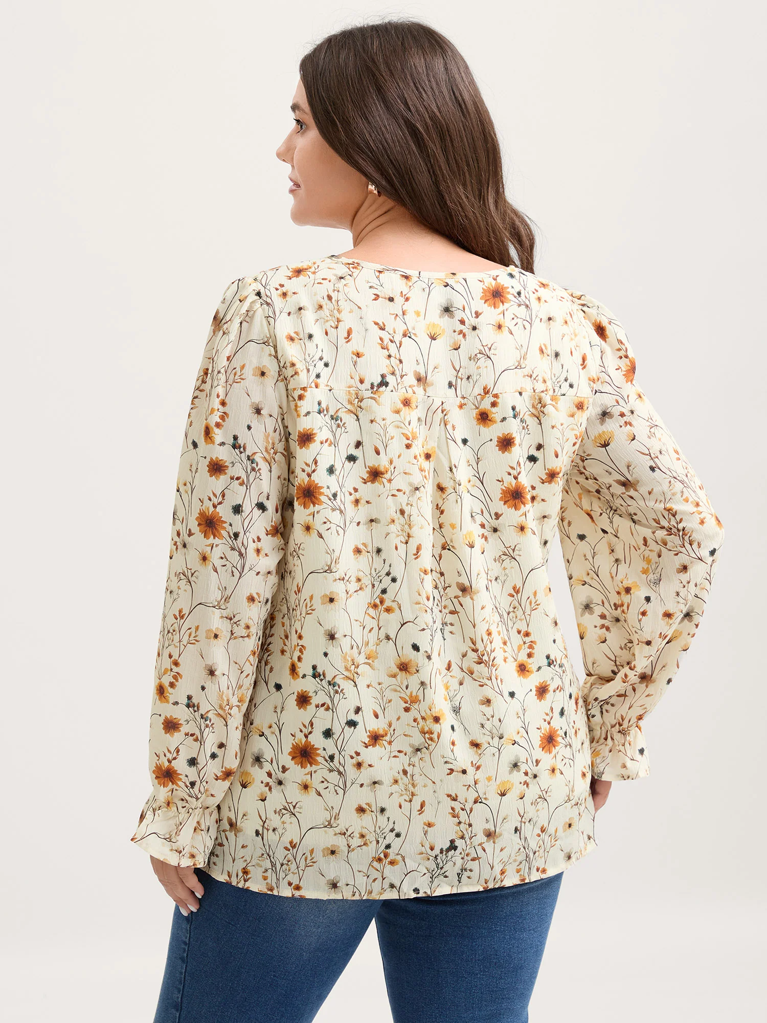 Floral Print Long Sleeve Blouse